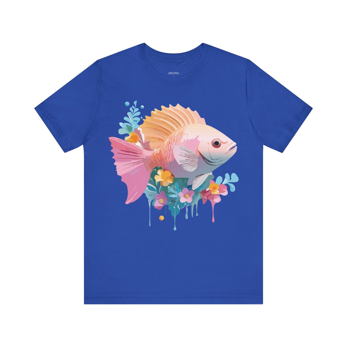 Adelpha Fish Graphic Tee Unisex Short Sleeve Shirt Vintage Inspired Art Design Collection