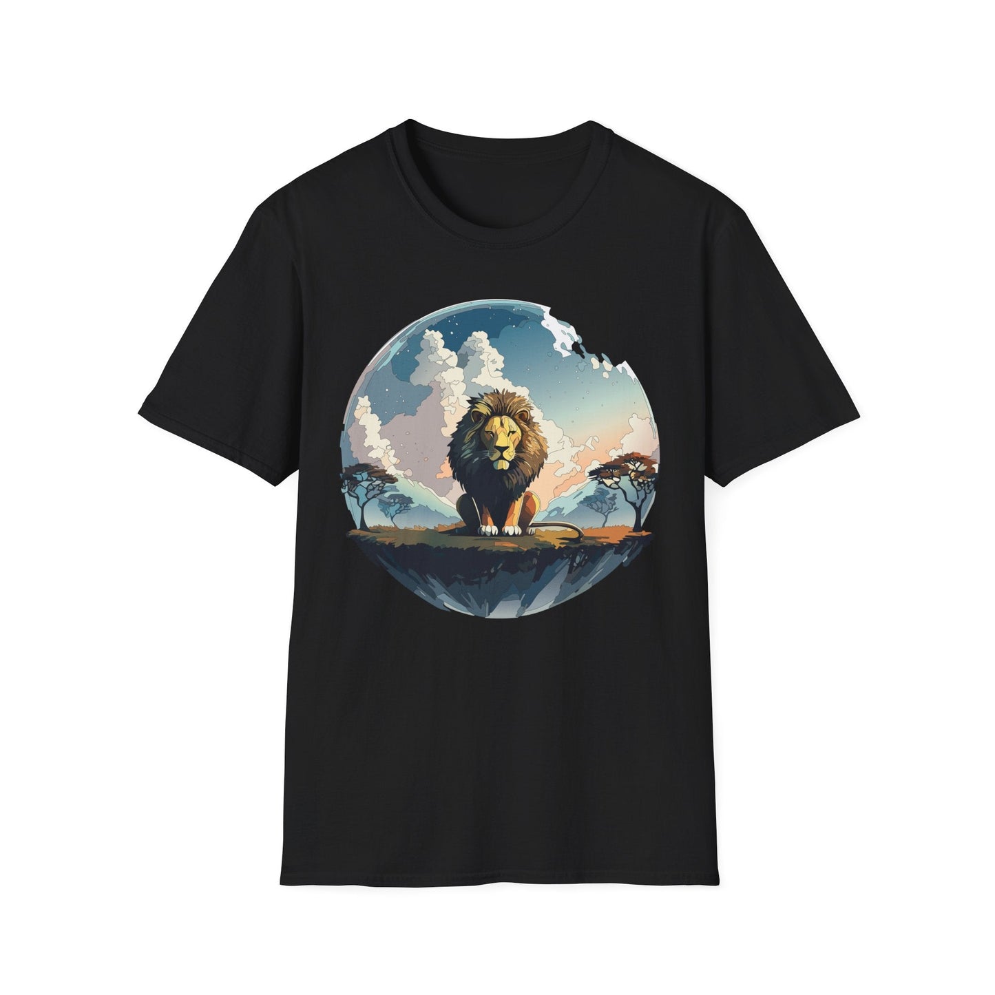 Lion Shirt Unisex Animal Tee Gildan Softstyle 64000 One Hundred Percent Cotton
