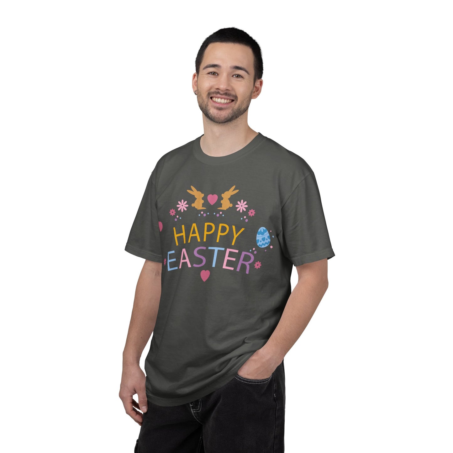 Easter Bunny Heart T-Shirt, Tee Shirt with Easter Signature, T Shirt with Easter Prints, Tee Shirt with Easter Design 2