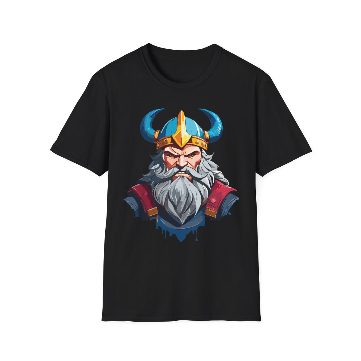 Viking Warrior Helmet T-Shirt | Norse God Illustration