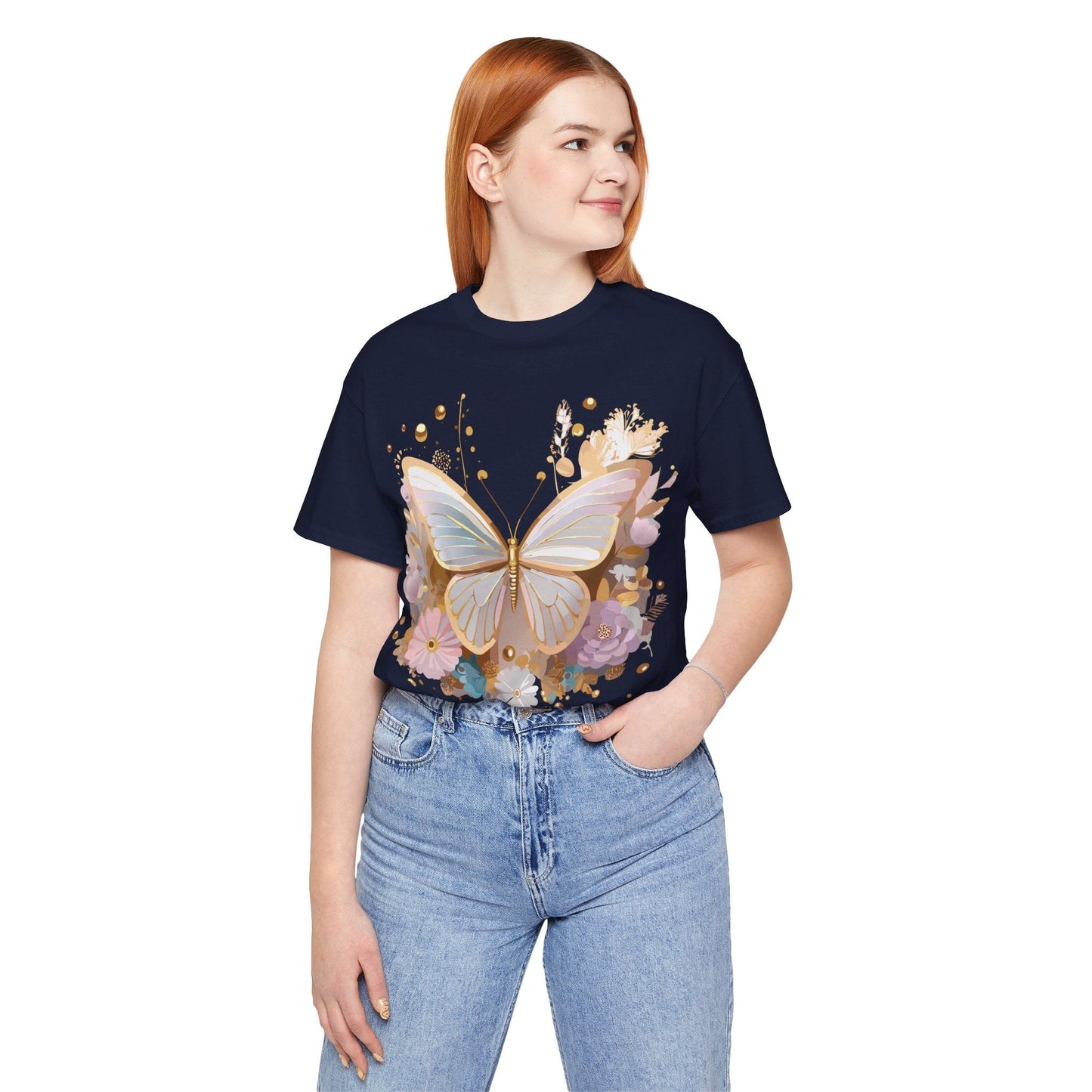 Unisex Graphic Tee With Adelpha Artwork Vintage Butterfly Inspired Art Design Tee