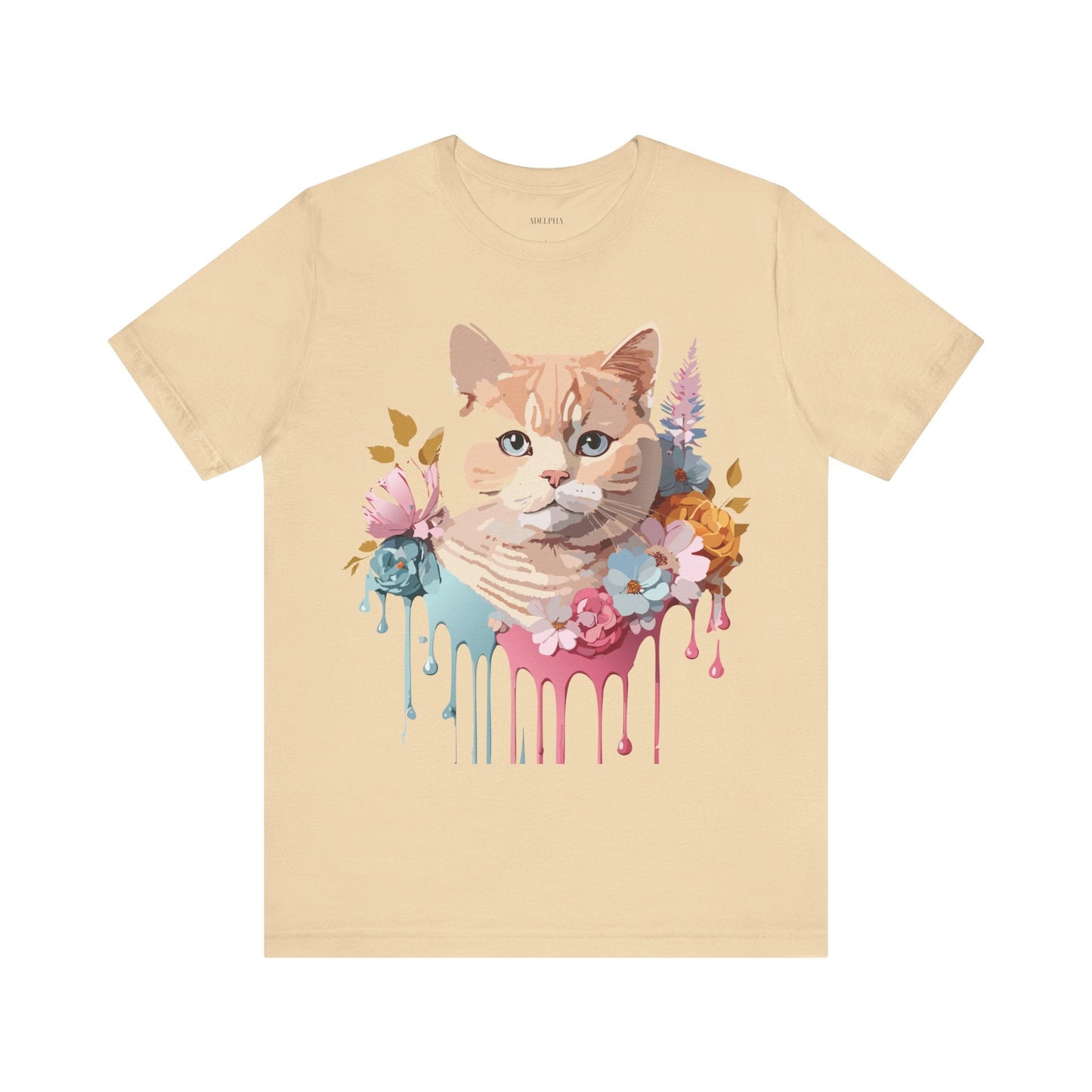 Cat Shirt Graphic Tee Unisex Vintage Inspired Adelpha Art Design