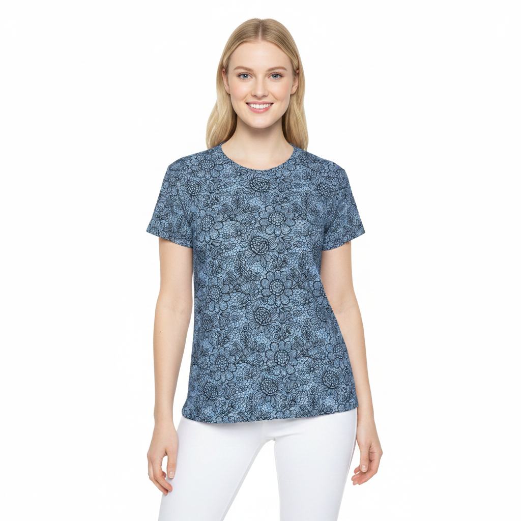 Women Poly T-Shirt with Lace Print 31