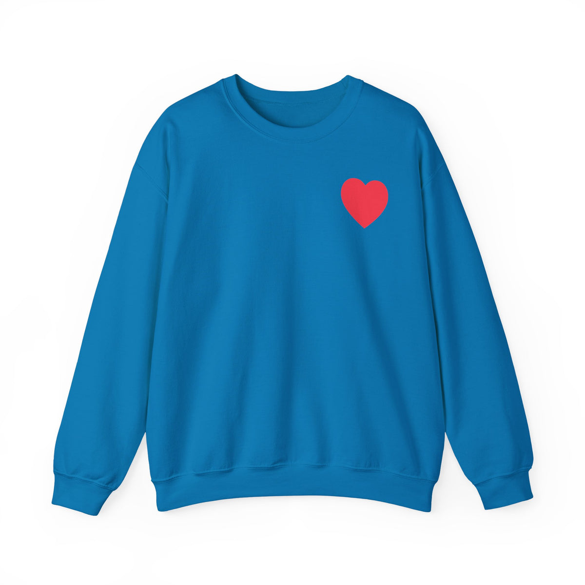 Small Red Heart Graphic Valentine's Day Sweatshirt Unisex 50/50 Cotton-Poly Sweatshirt w79