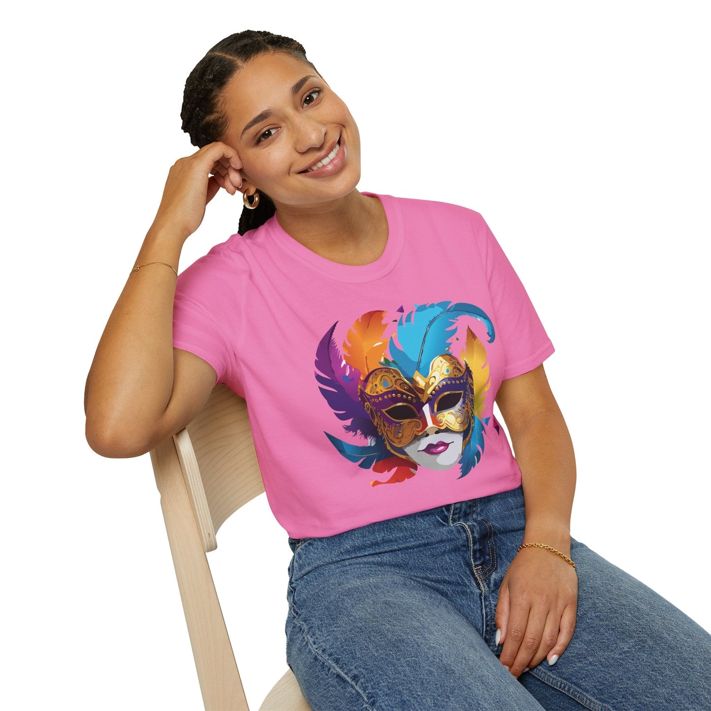Mask Graphic Unisex Cotton Masquerade Design Artwork Tee 29