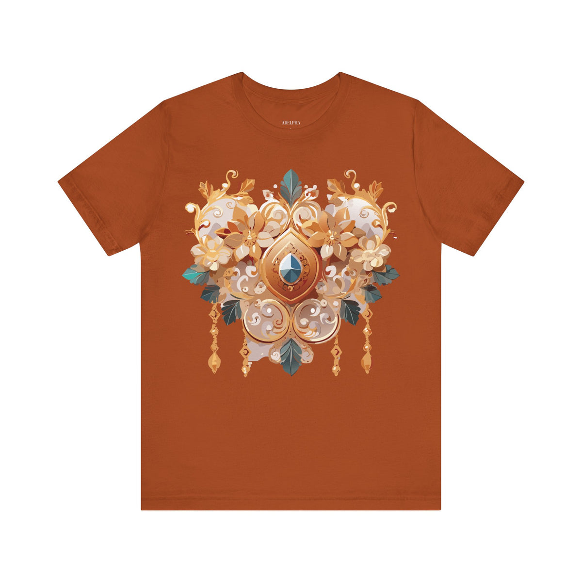 Jewelry Graphic Unisex Cotton Bella+Canvas Tee with Gemstones Art Design m52