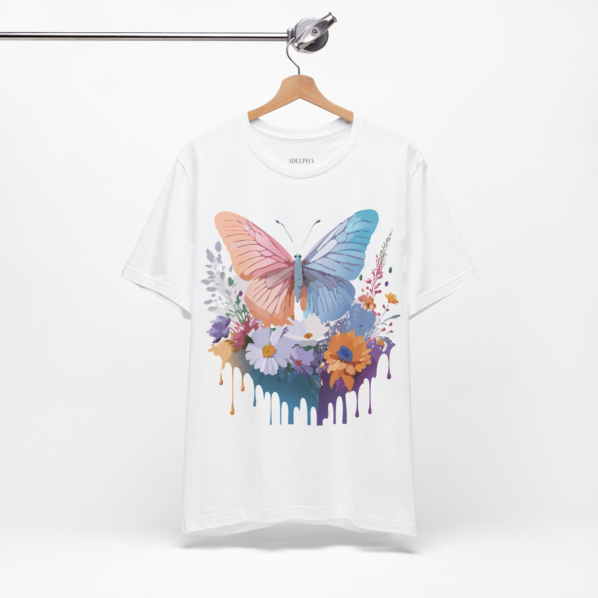 Butterfly Graphic Unisex Cotton Bella+Canvas Tee with Art Design n30