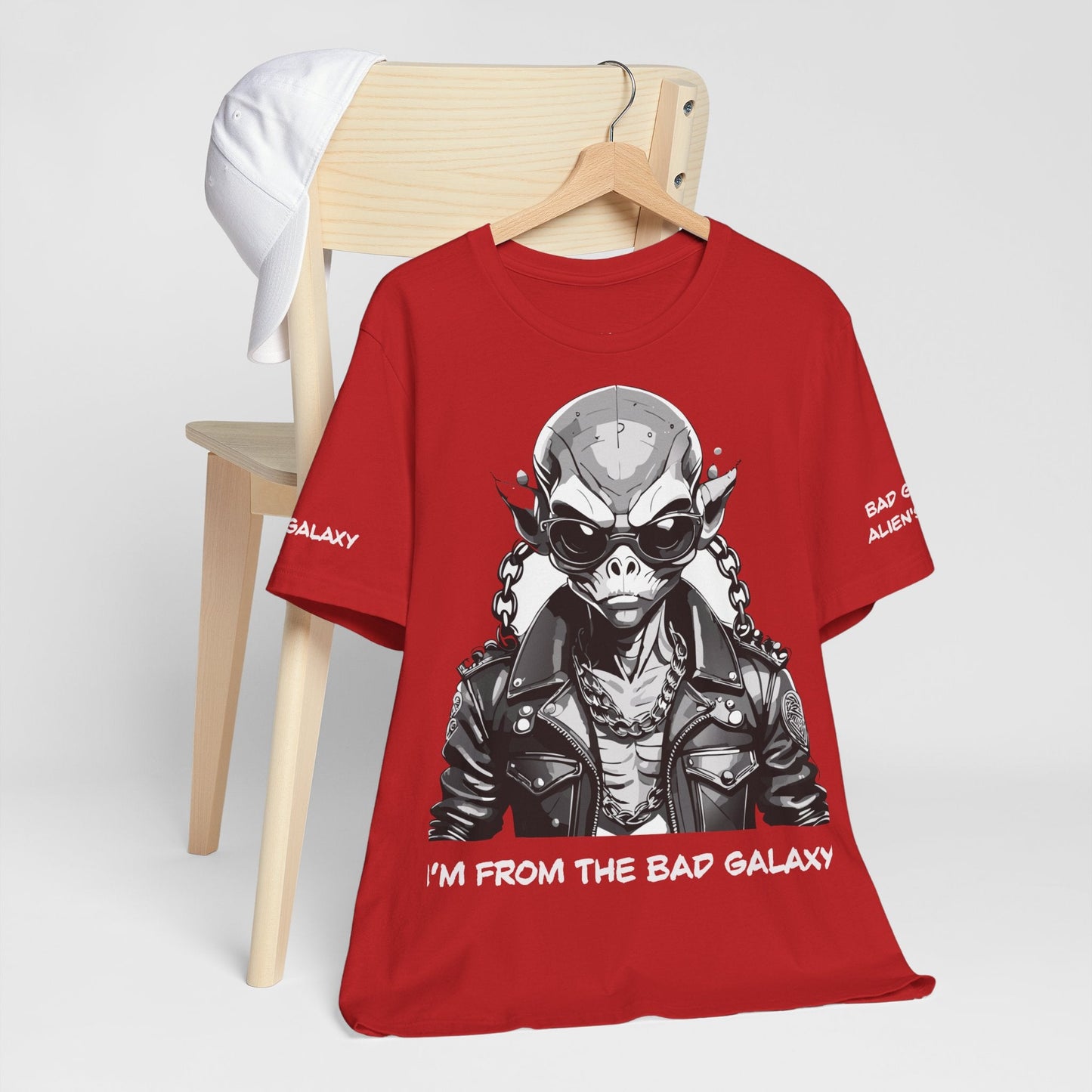 Graphic Cotton T Shirt Unisex Short Sleeve Alien Artwork By Bad Galaxy Premium Everyday Wear