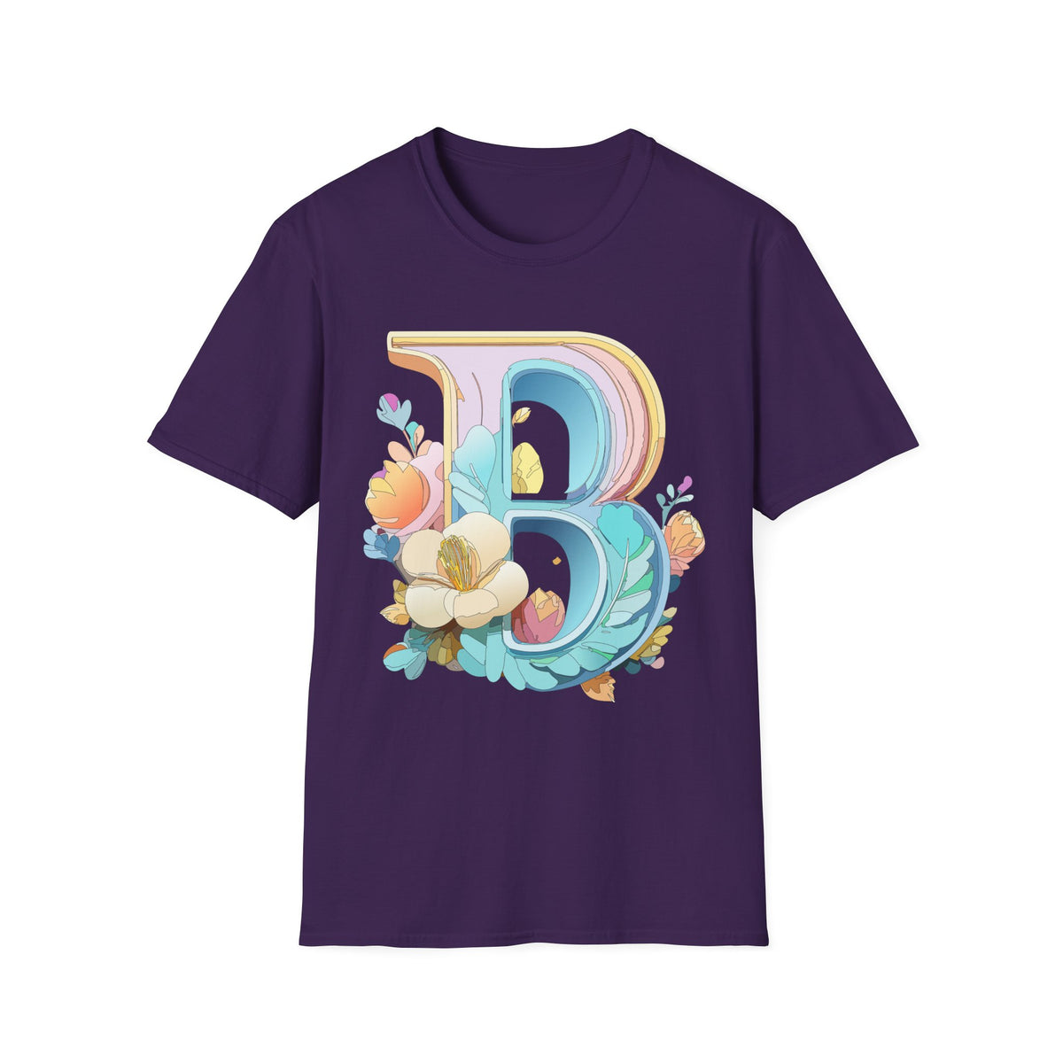 Floral Letter B T-Shirt | Botanical Monogram Tee
