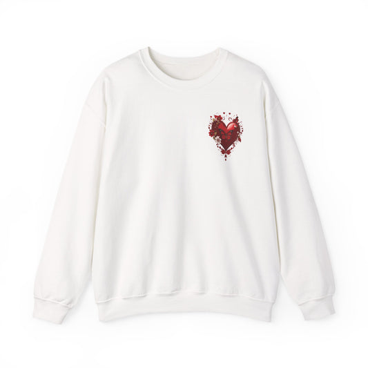 Small Red Heart Sweatshirt, Floral Red Heart Sweatshirt, Floral Love Sweatshirt, Valentine's Day Sweatshirt, Heart Floral Sweatshirt 104
