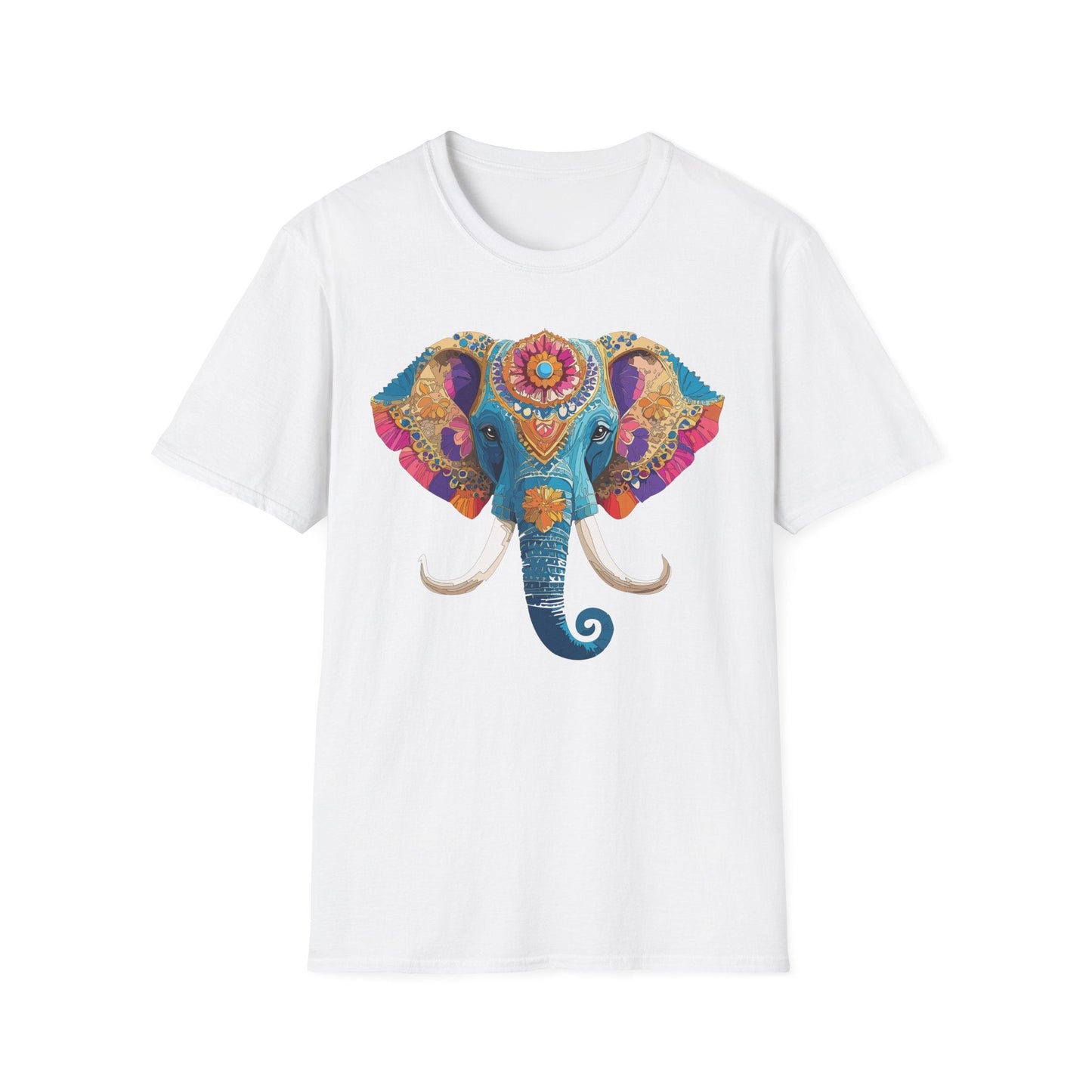 Unisex Elephant Graphic Tee Gildan Softstyle Cotton T Shirt Animal Print Comfortable Wear