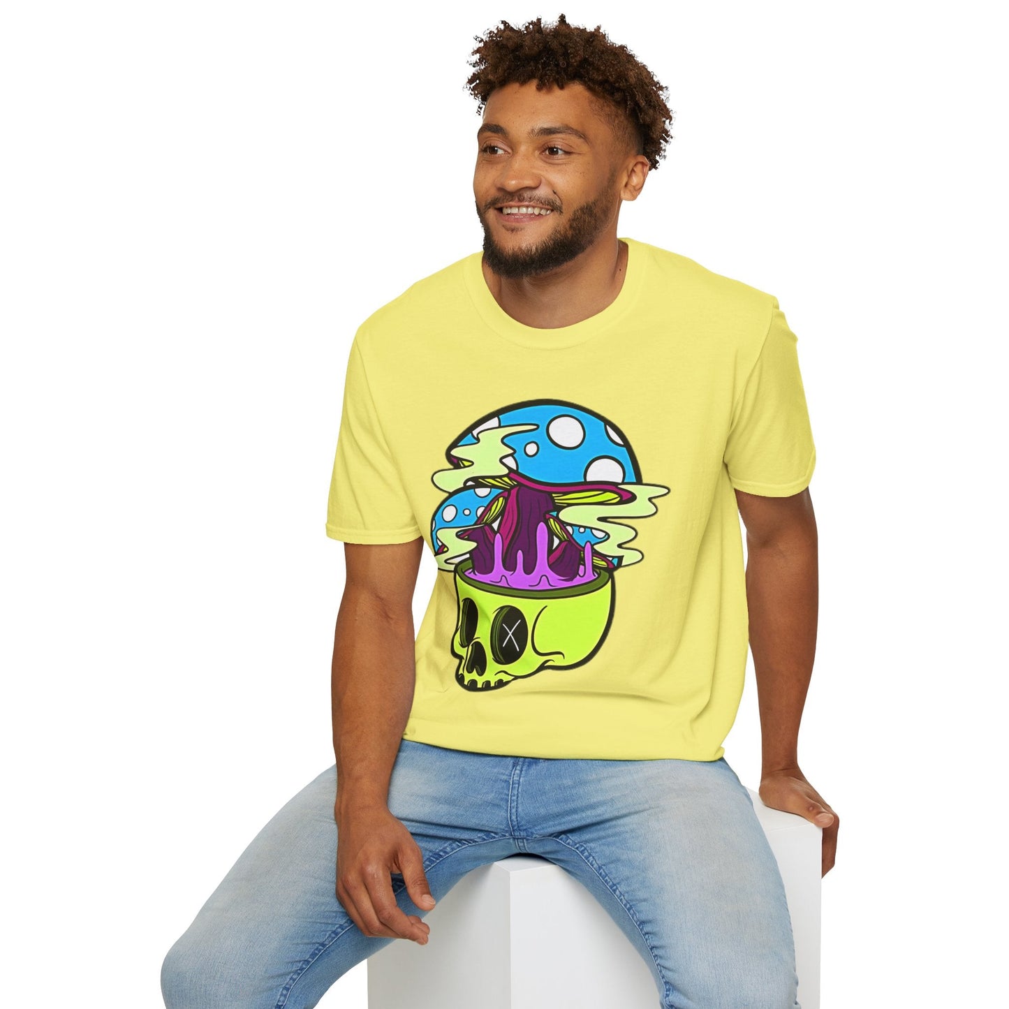 Skull Tee Shirt Unisex Skeleton Shirt With Art Design Gildan Softstyle Cotton Tee