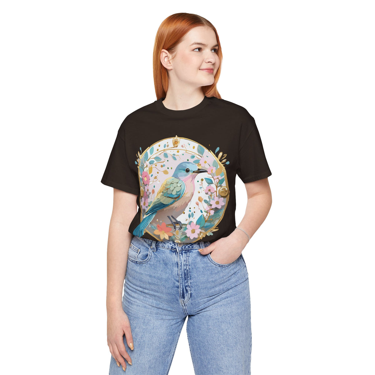 Medallion Graphic Unisex Cotton Bella+Canvas Tee with Floral Art Design m77
