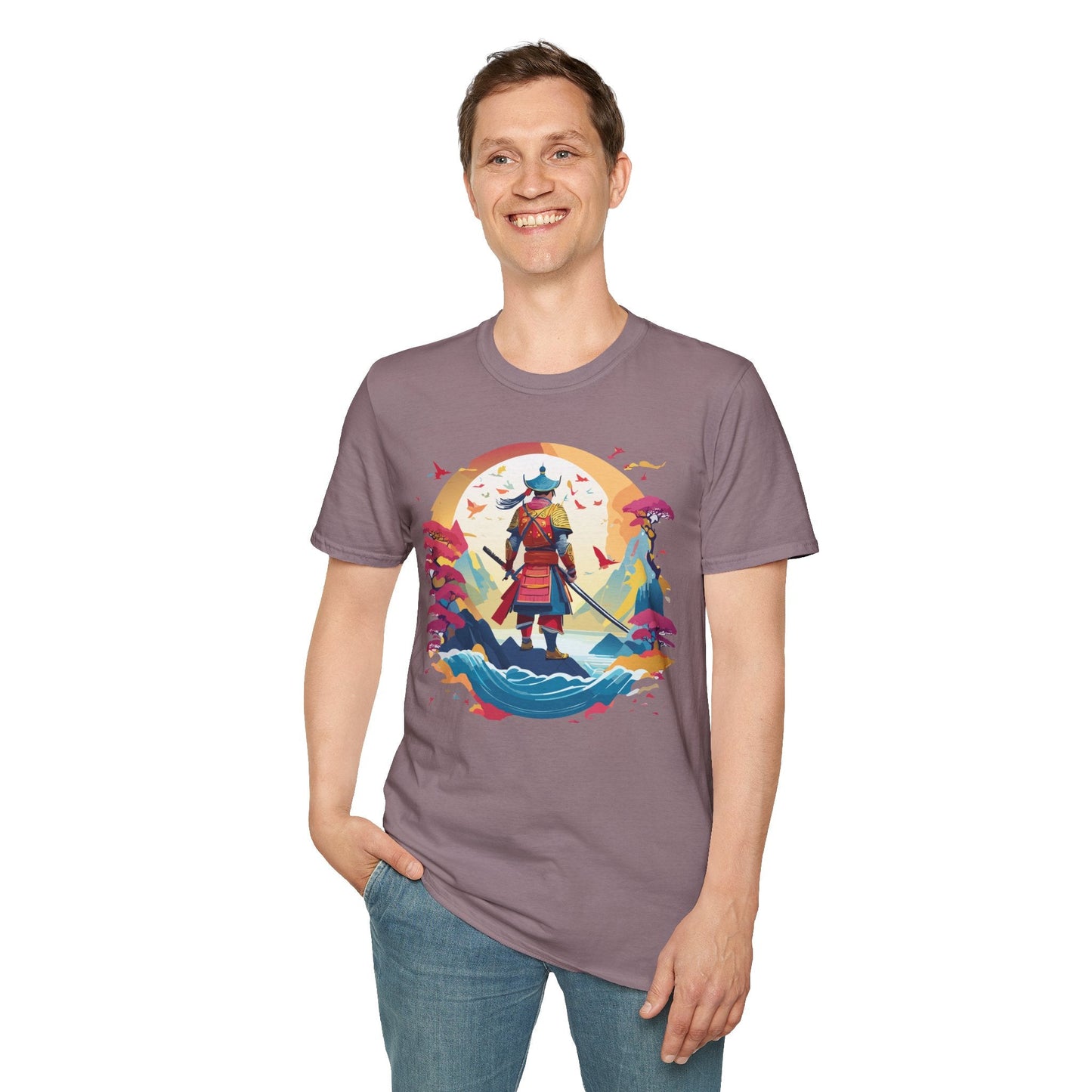 Samurai Shirt Unisex Tee Made With 100 Percent Ring Spun Cotton Soft Durable Comfort Gildan 64000