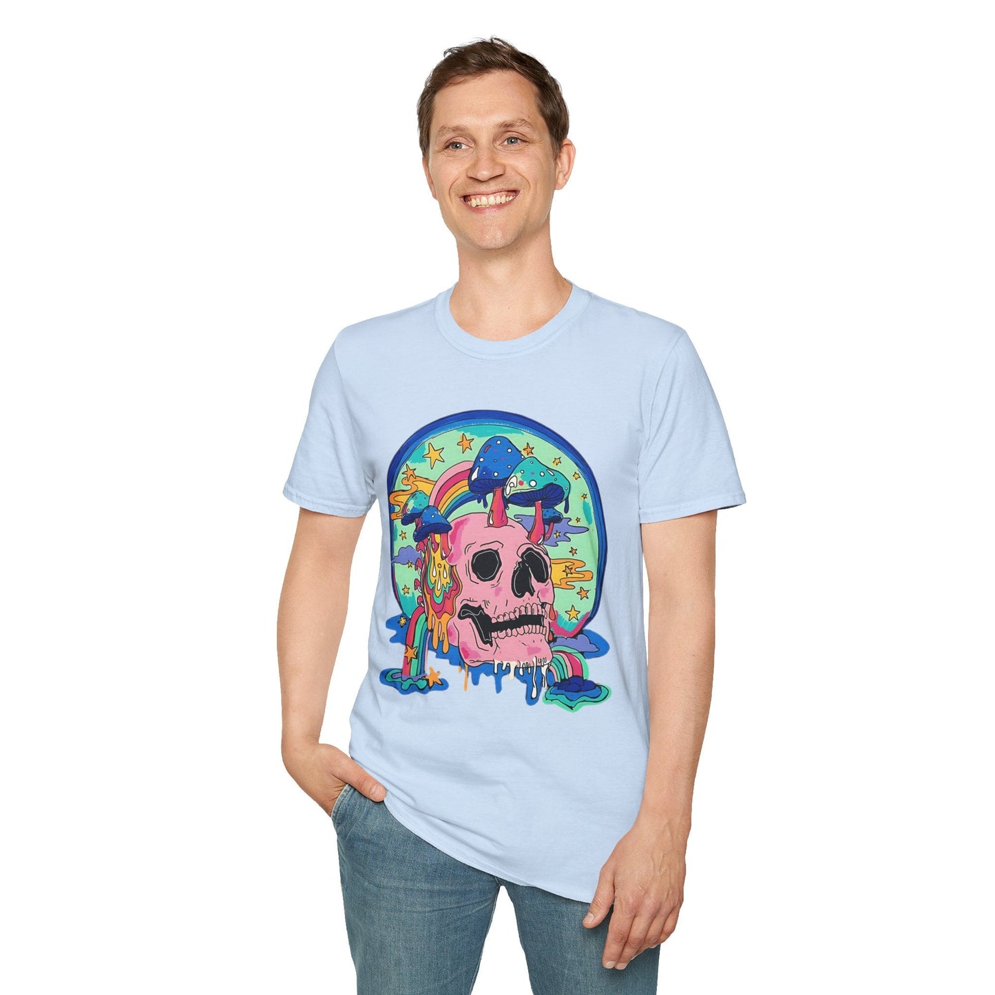 Skull Graphic Tee Unisex Gildan Softstyle 64000 100 Cotton Short Sleeve Shirt Art Design