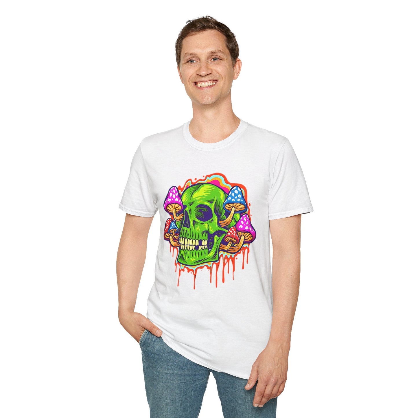 Skull Tee Shirt Unisex Skeleton Shirt With Skull Design Gildan Softstyle 64000 Cotton Tee