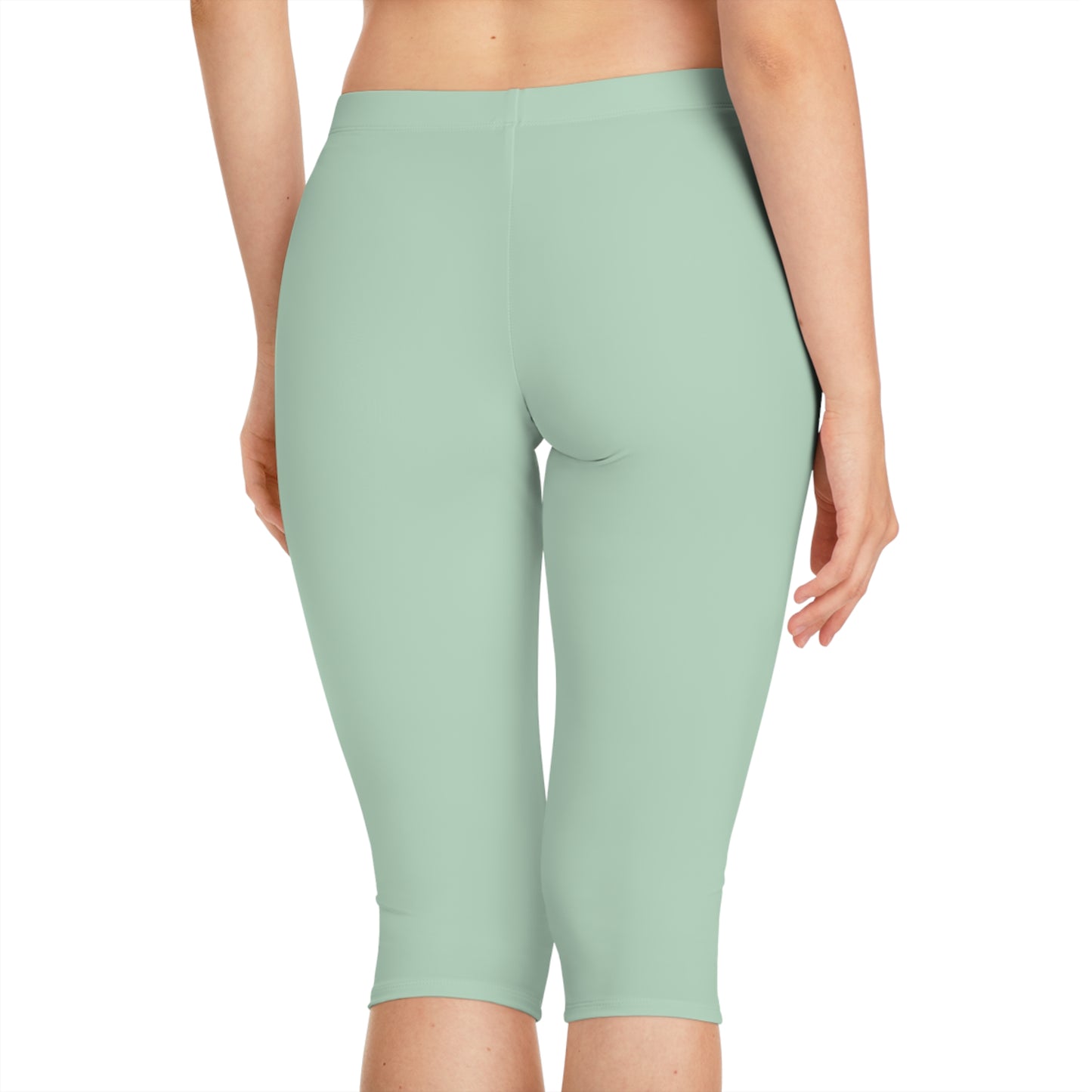 Green Color Capri Leggings, Green Capri Leggings 6
