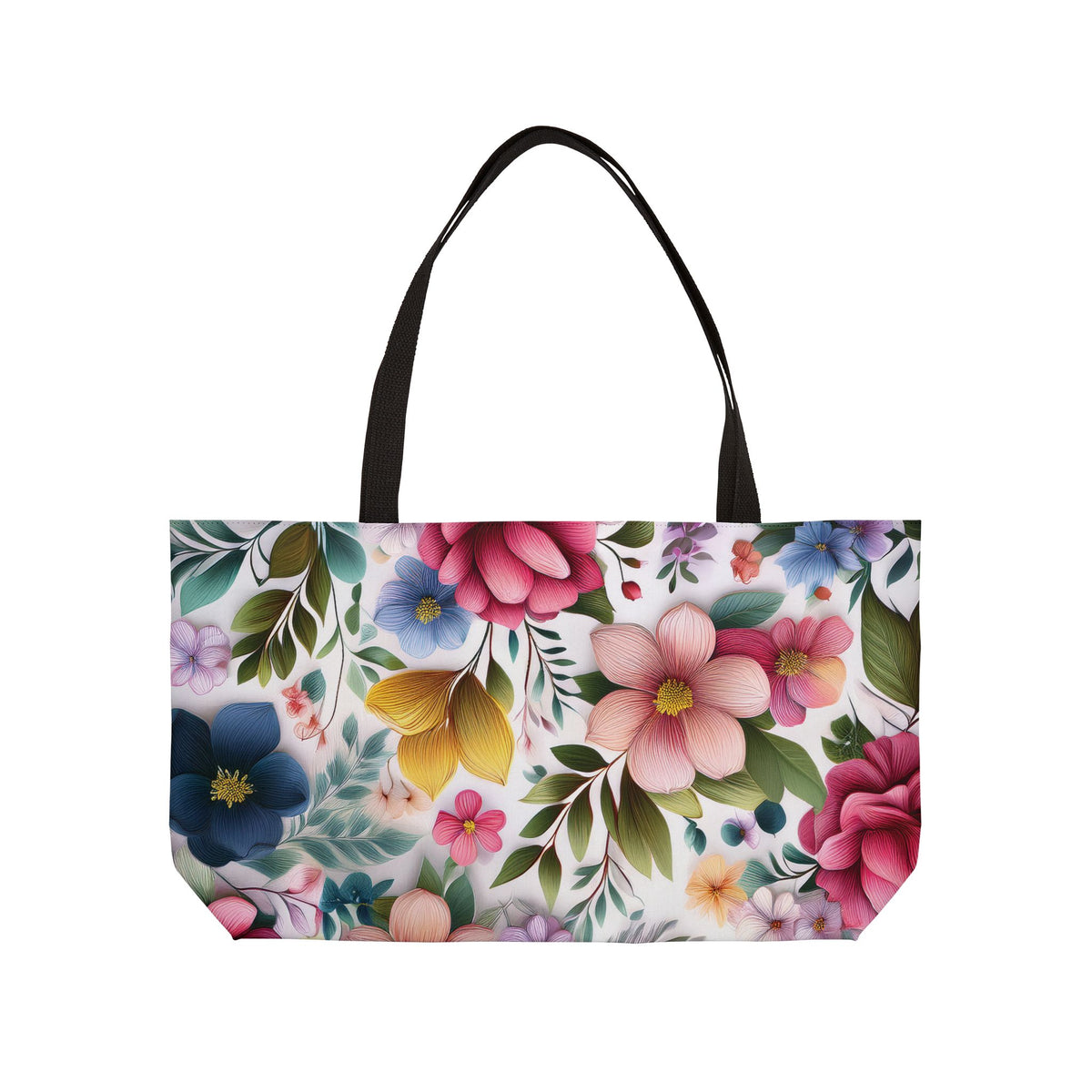 Floral Print Poly Canvas Weekender Bag 18