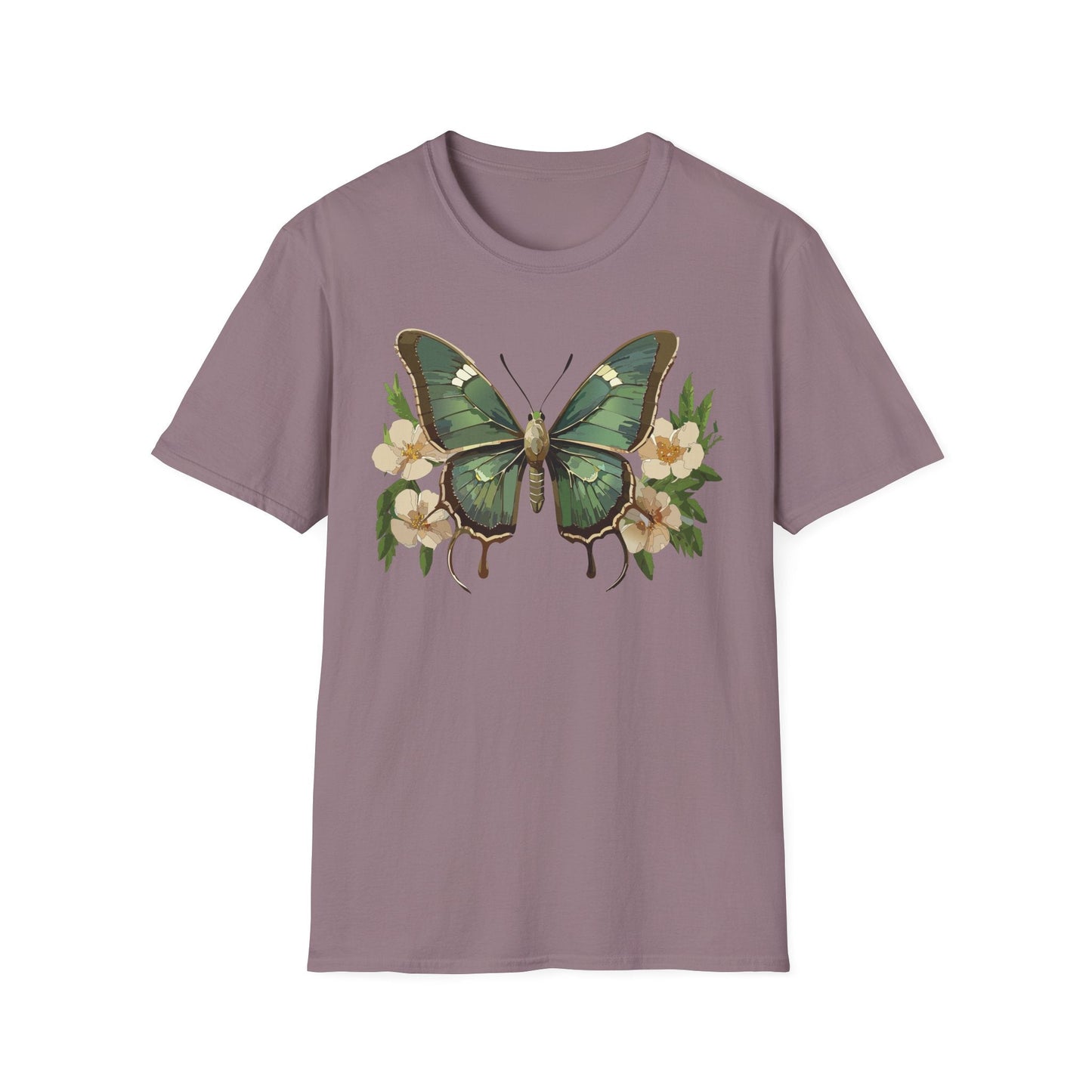 Butterfly Shirt Monarch Style Unisex T Shirt Gildan Softstyle 64000 100 Percent Ring Spun Cotton