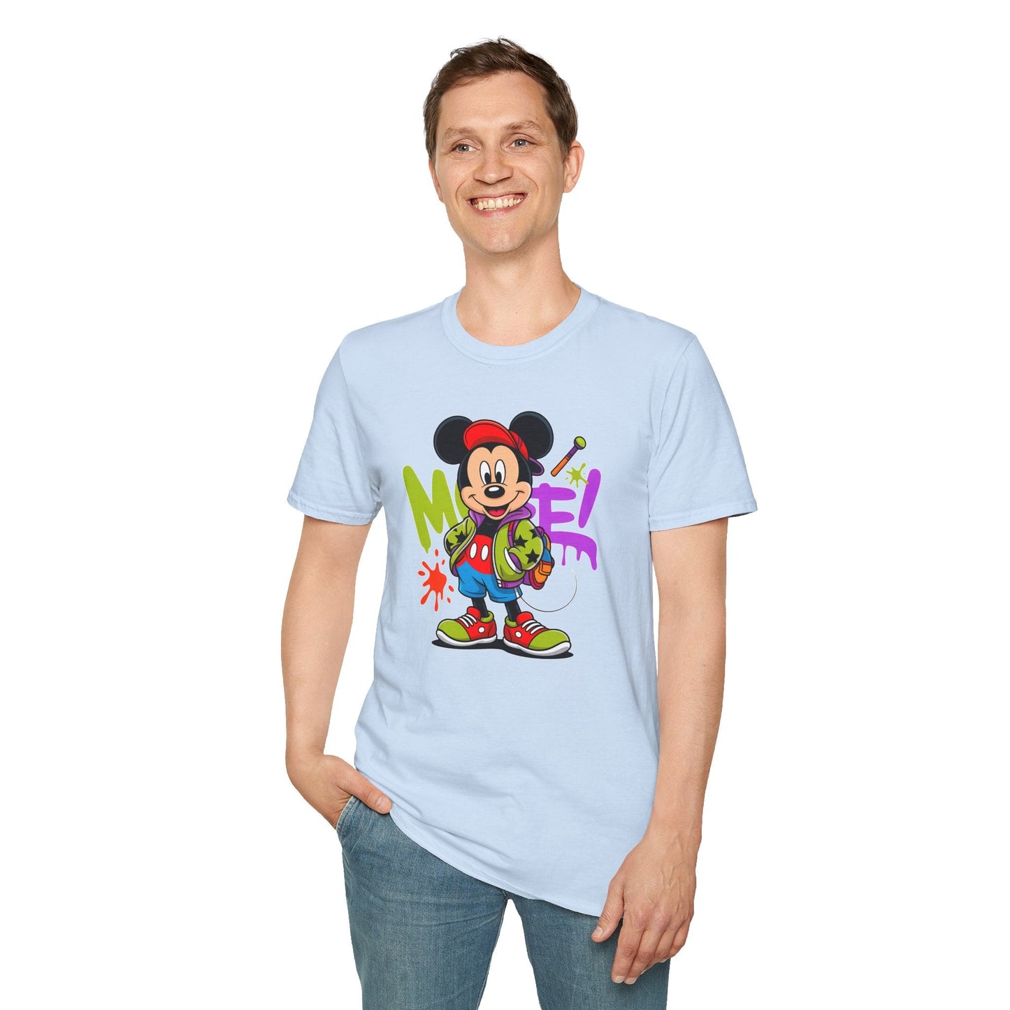 Unisex Cartoon T Shirt with Animation Design Funny Animals Tee Gildan Softstyle 64000