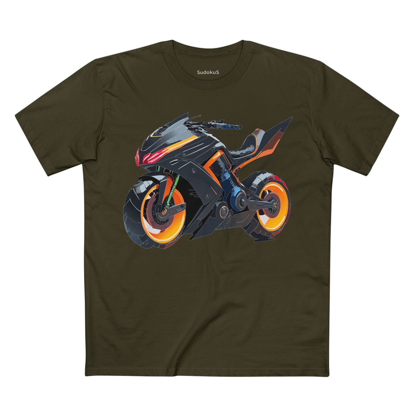 Moto Bike Graphic Unisex 100 Cotton Staple Tee 10