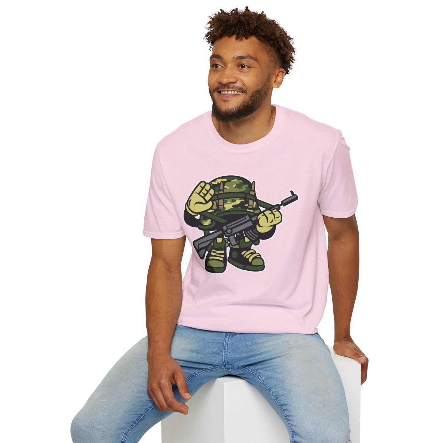 Cartoon T Shirt Animation Tee Funny Art Design Unisex Softstyle 64000 Lightweight Cotton Tee
