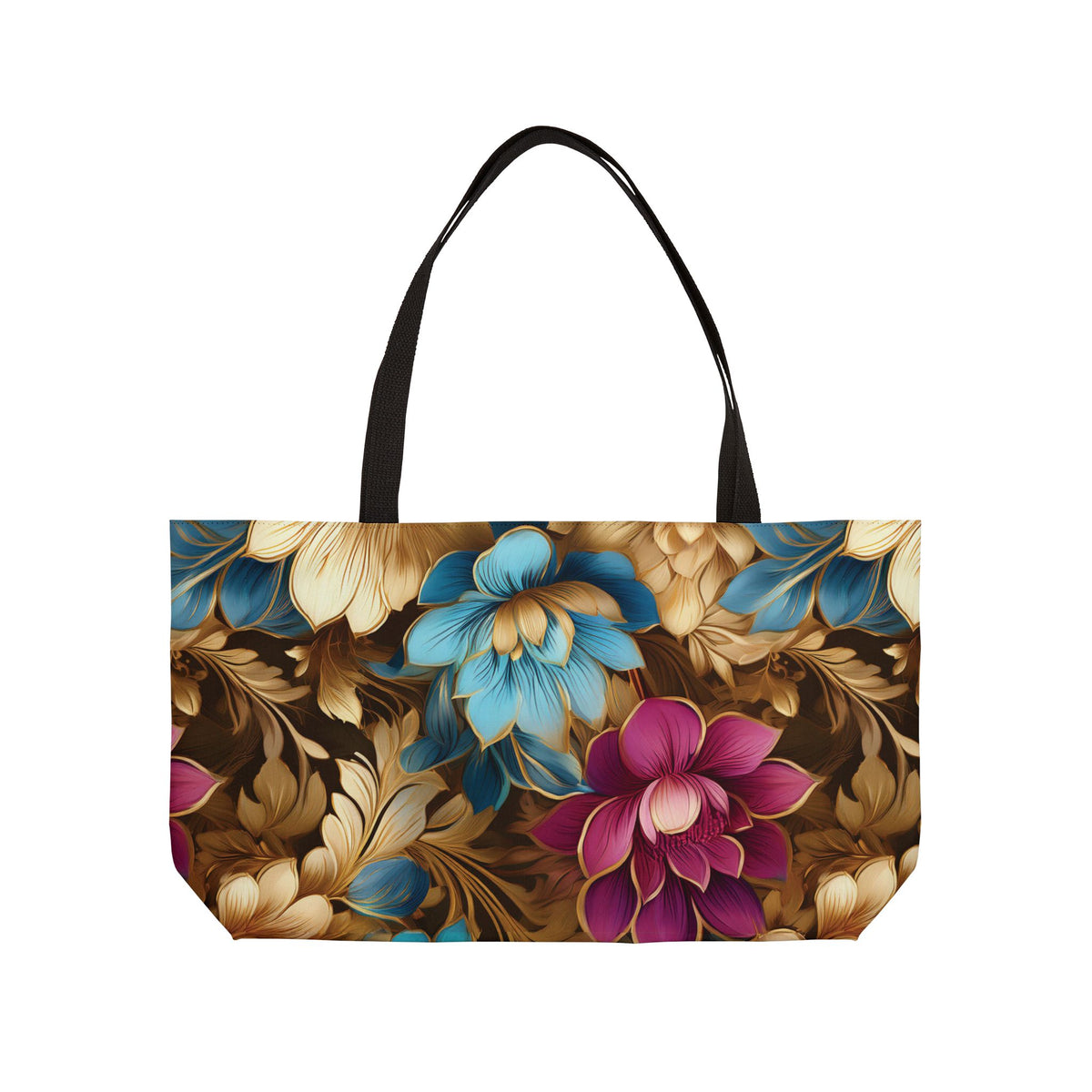 Floral Print Poly Canvas Weekender Bag 19
