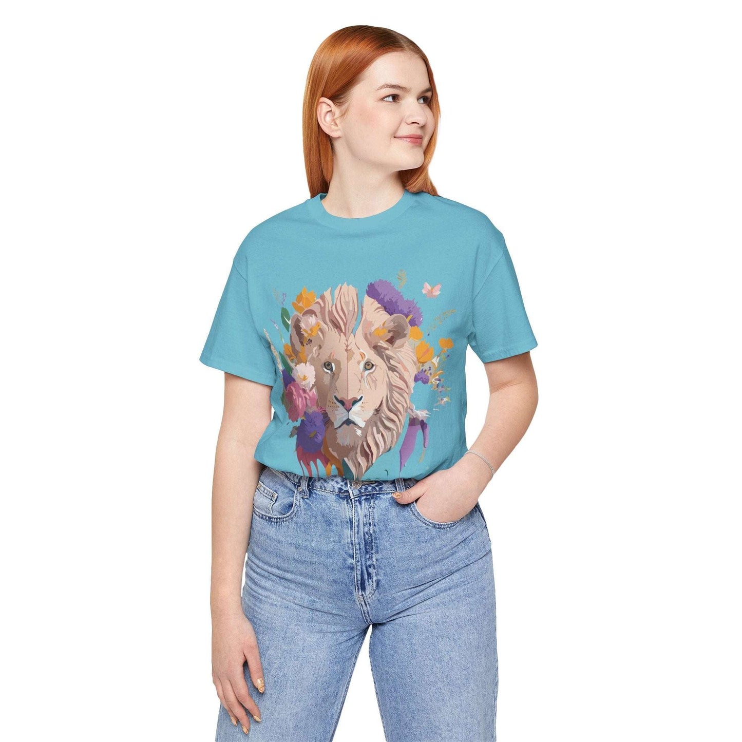 Lion Shirt Graphic Tee Unisex Short Sleeve Vintage Inspired Artwork Adelpha Premium Quality