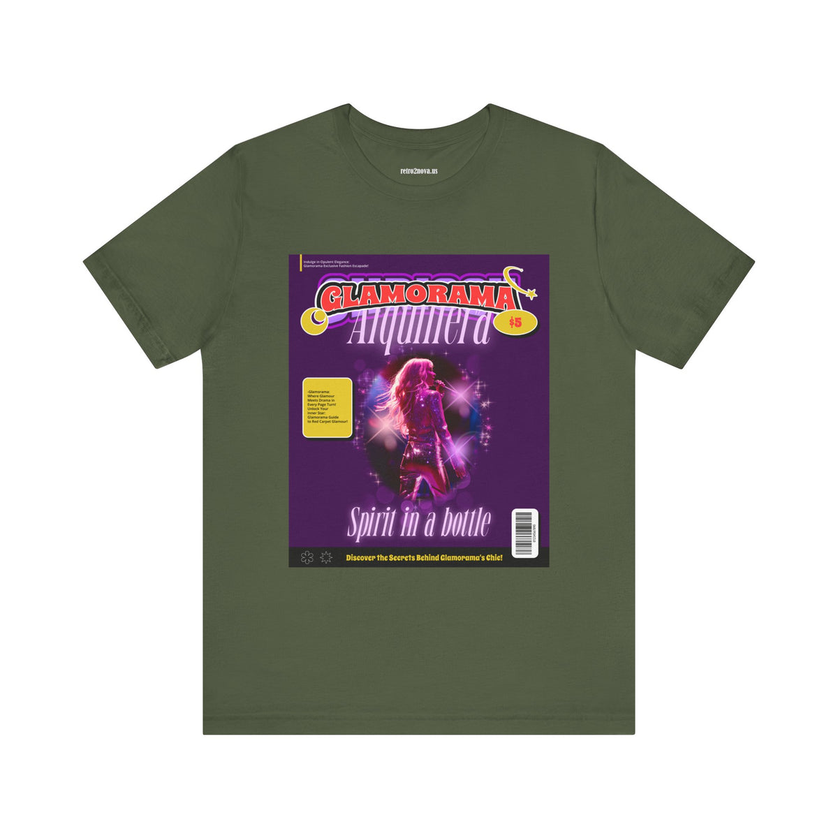 Magazine Cover Graphic Unisex Cotton Bella+Canvas Tee with Retro Poster ab26