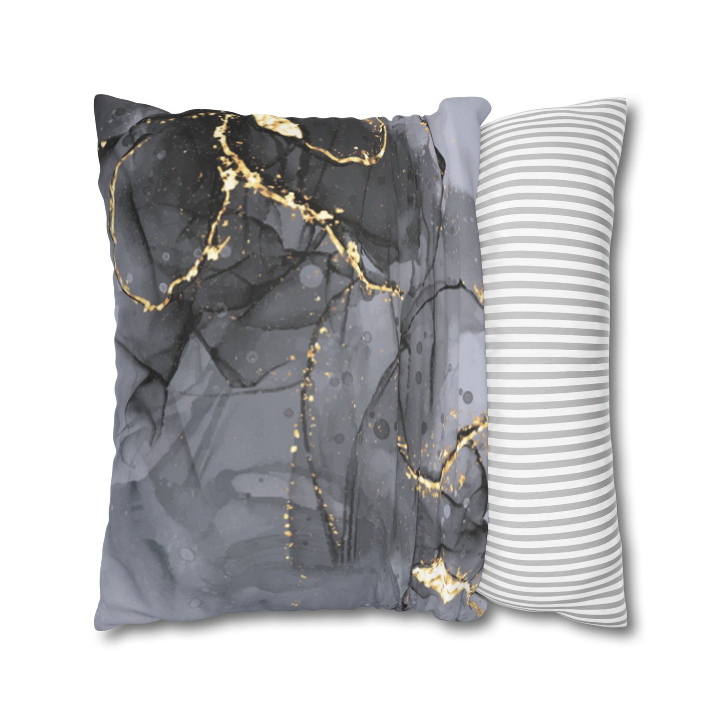 Faux Suede Pillowcase with Abstract print