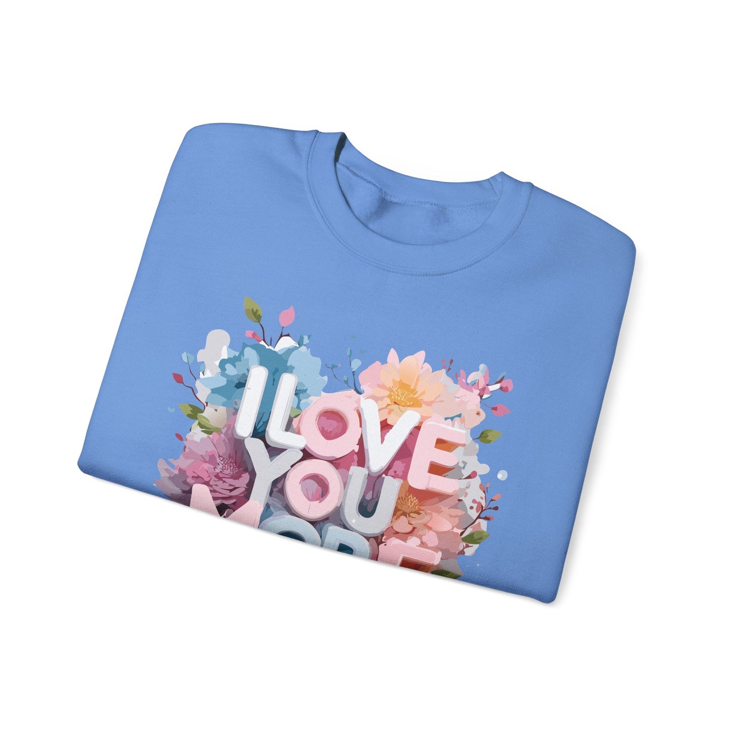 Floral Love Sweatshirt Unisex Heavy Blend Crewneck Valentines Day 50 50 Cotton Polyester Gildan 18000