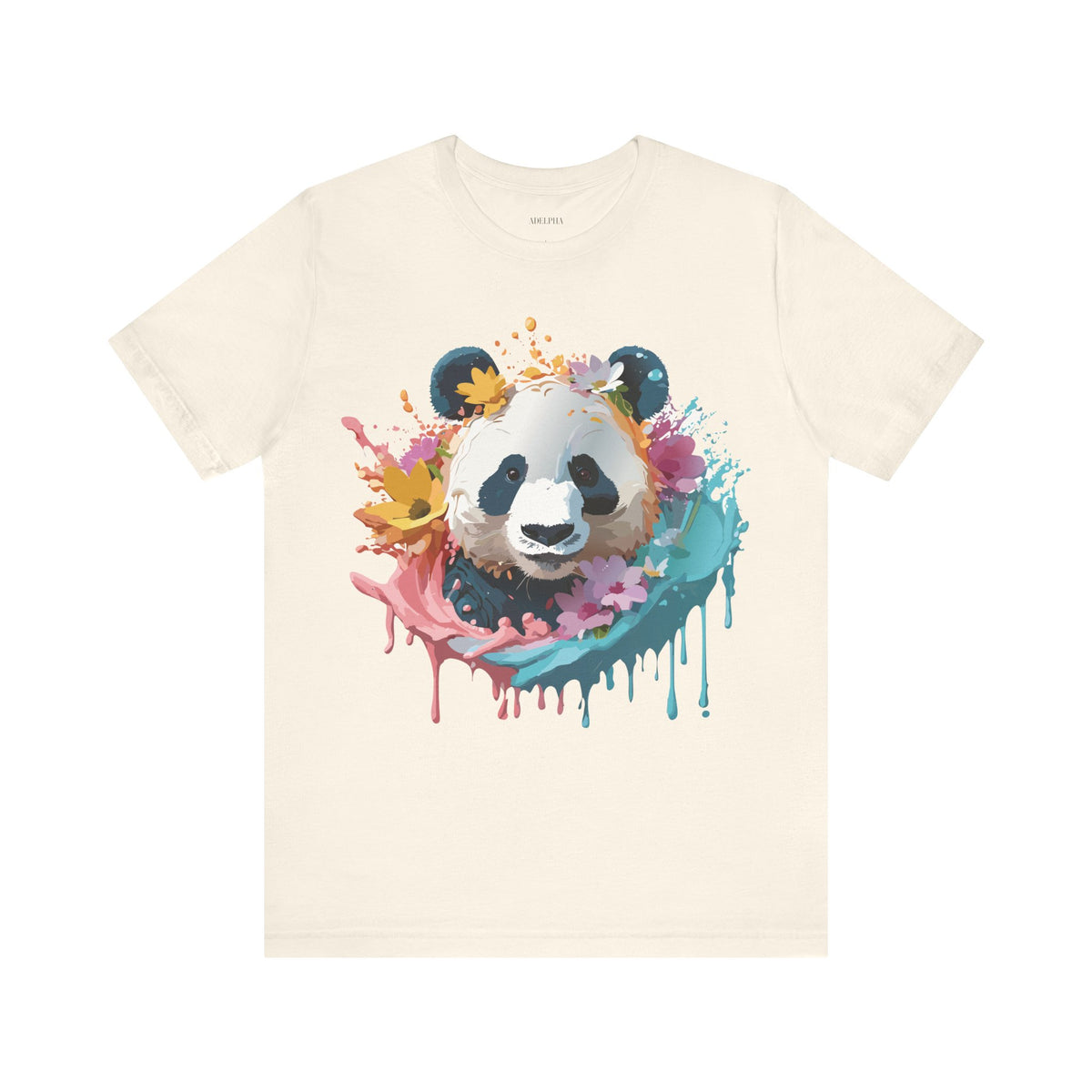 Panda Graphic Unisex Cotton Bella+Canvas Tee with Art Animal Design e139