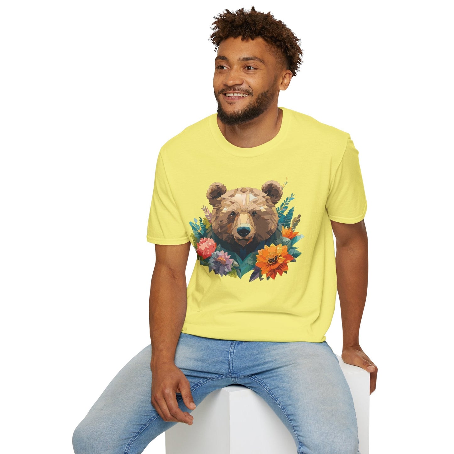 Bear T Shirt Unisex Softstyle Tee 100 Percent Ring Spun Cotton Gildan 64000 Comfortable