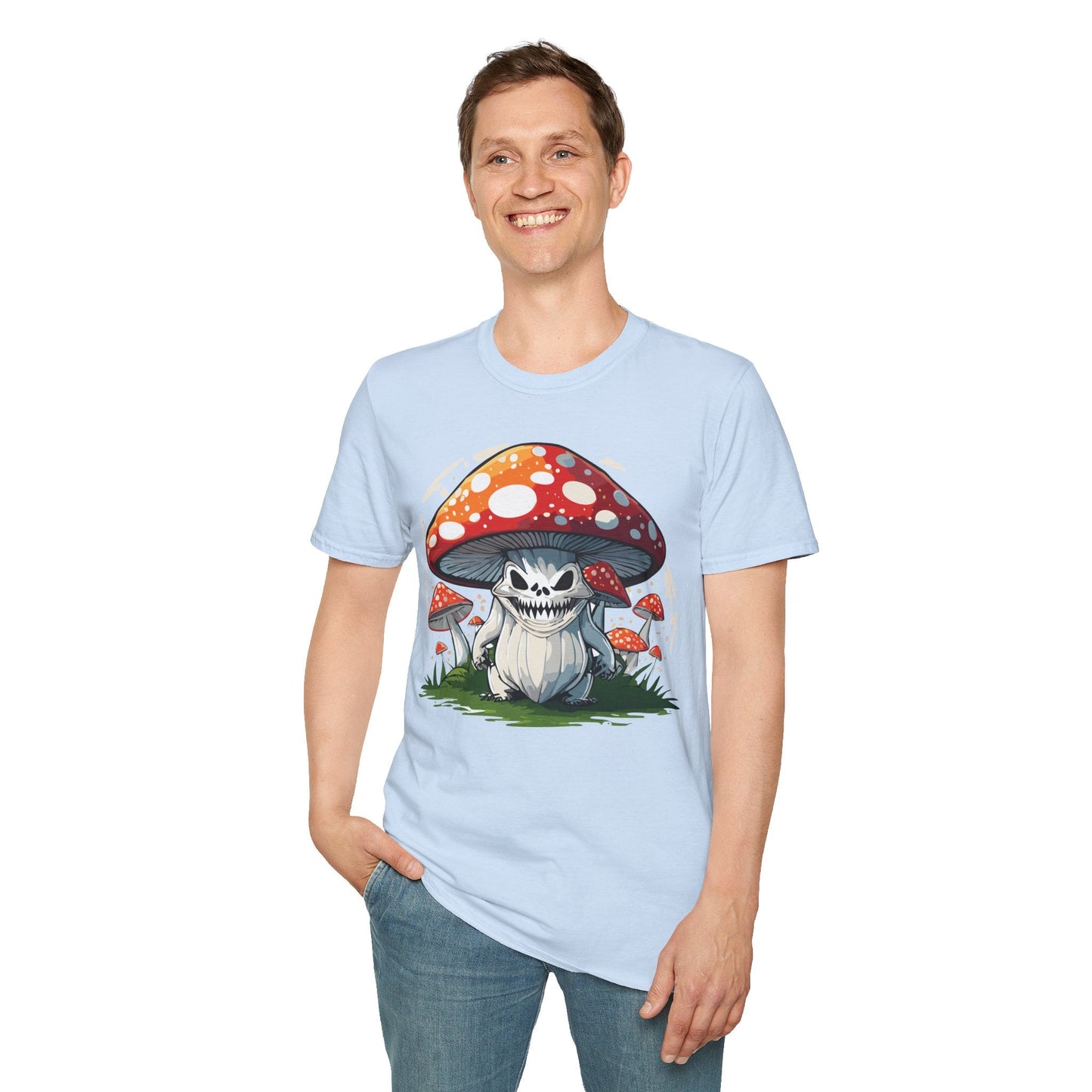 Mashroom Tee Shirt Unisex Softstyle 64000 100 Percent Ring Spun Cotton Funny Mashroom Fungus Design