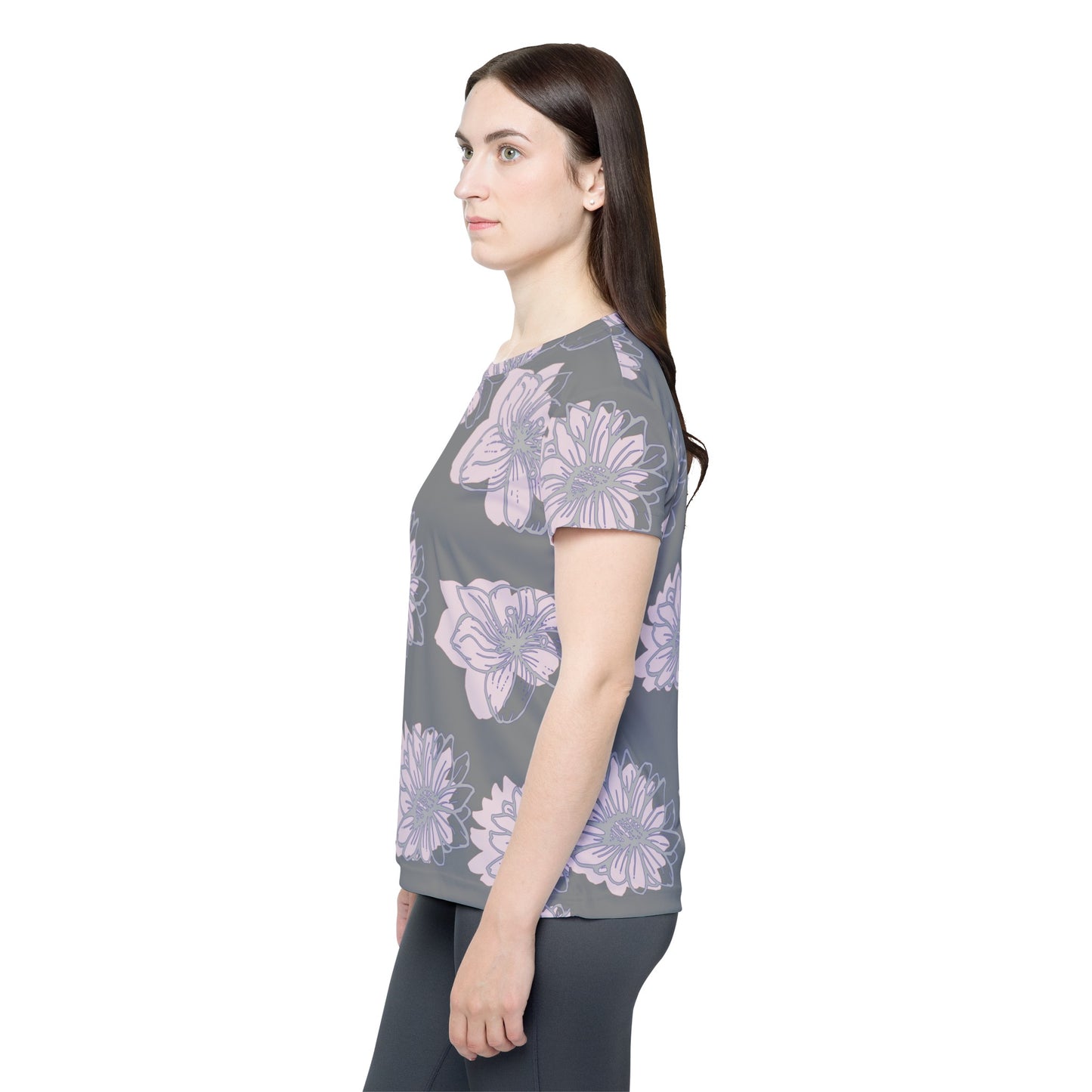 Poly Jersey Tee Shirt with floral prints