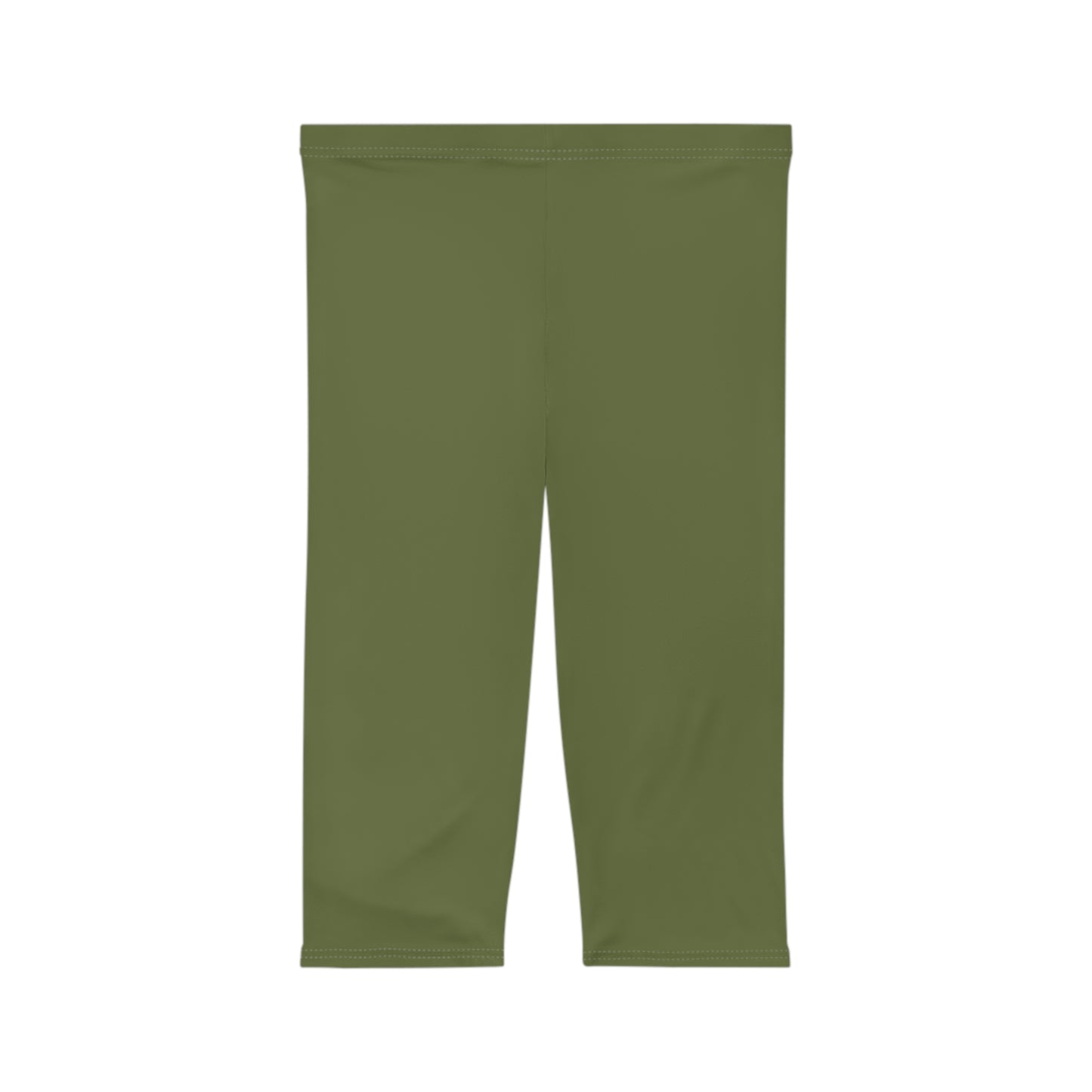 Moss Color Women's Brushed Suede Poly Span Casual Capri Leggings XS-2XL