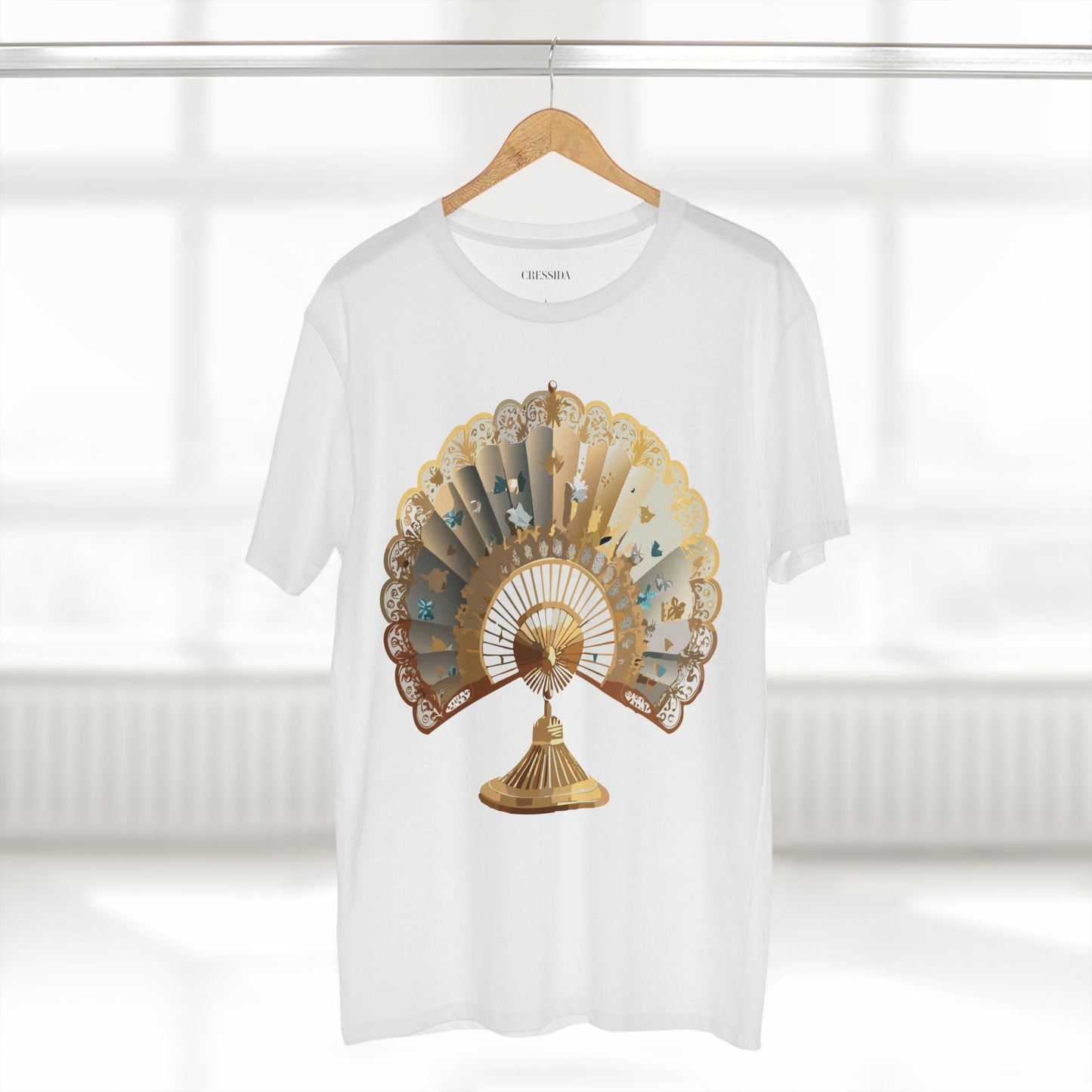 Antique Fan Graphic Design T-Shirt Unisex 100 Cotton Floral Carnival Artwork Tee 22