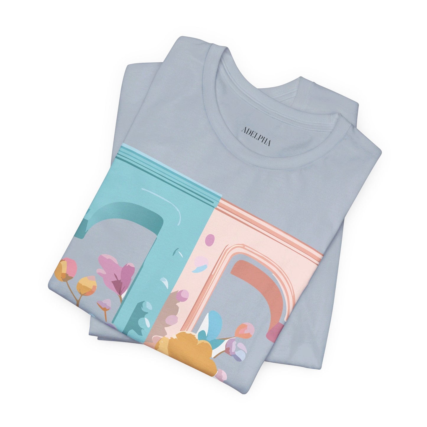 Unisex Short Sleeve Letter T Graphic Featuring Vintage Inspired Artwork