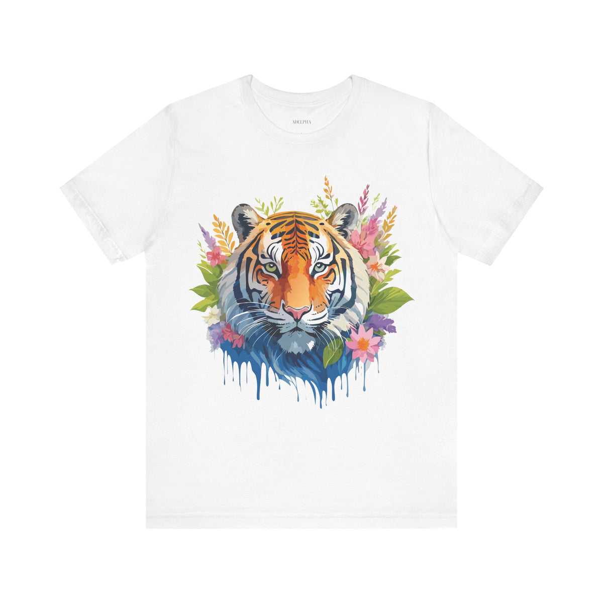 Tiger Graphic Unisex Cotton Bella+Canvas Tee with Art Animal Design d95