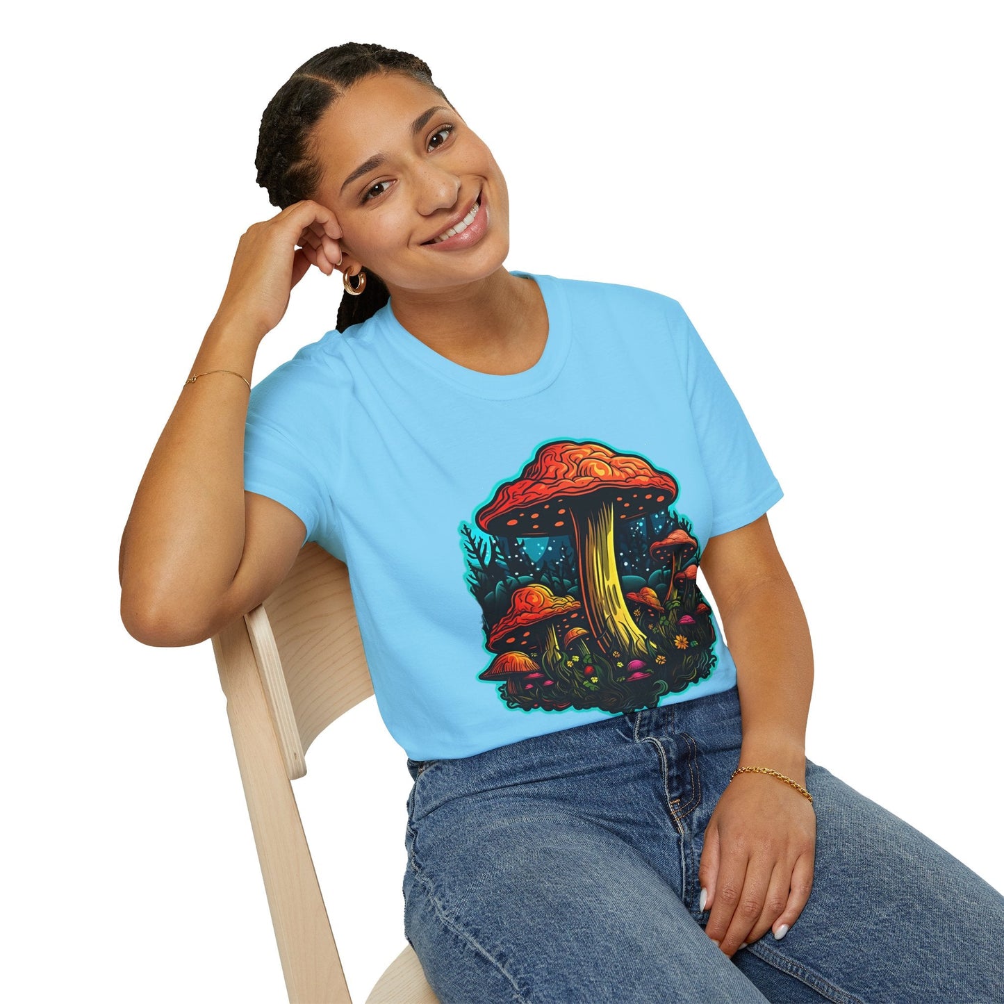 Mashroom Tee Shirt Unisex Softstyle 64000 With Funny Mashroom Fungus Graphic Design