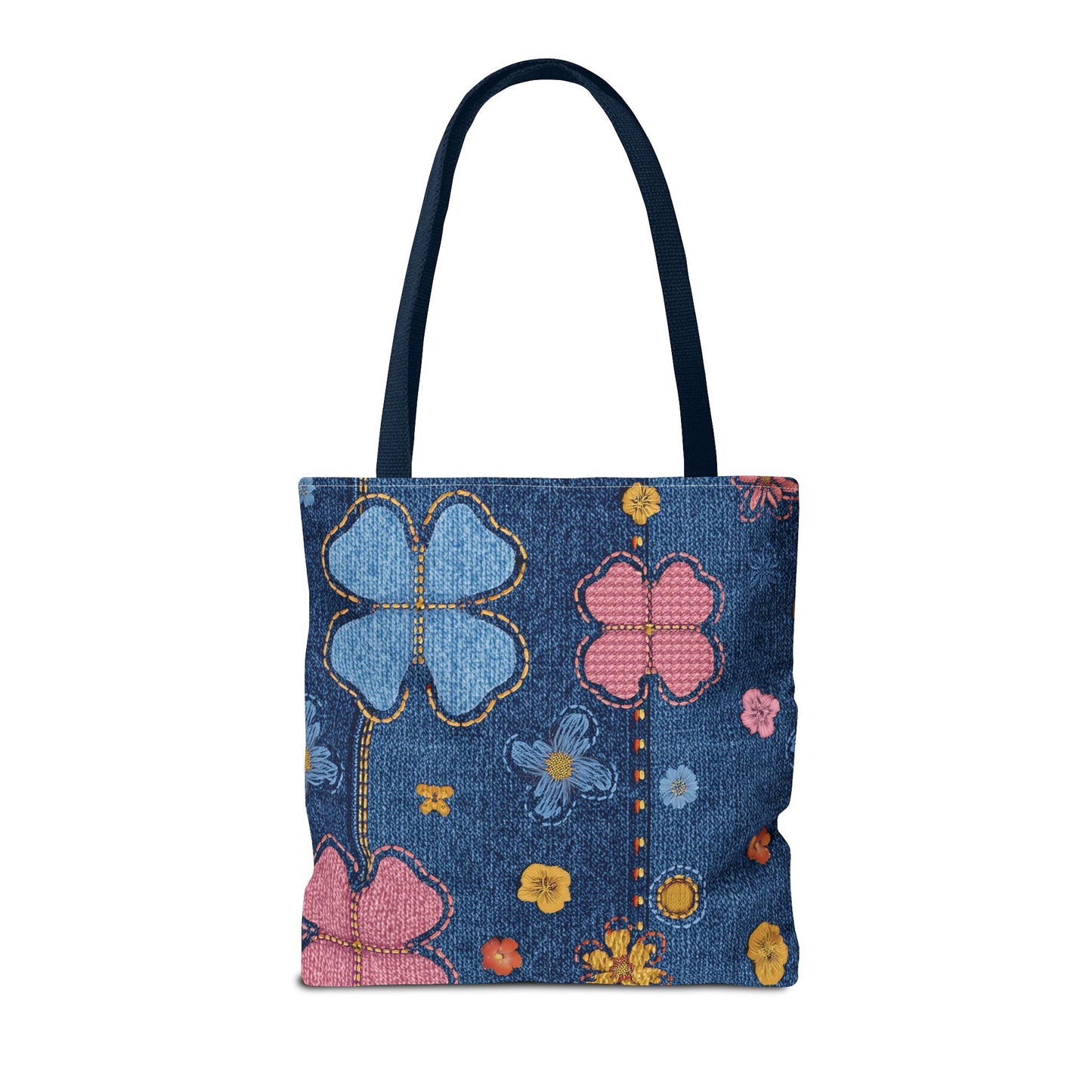 Denim Fabric Imitation Print Unisex Canvas Bag Poly Spun 3 Sizes Tote Bag 129