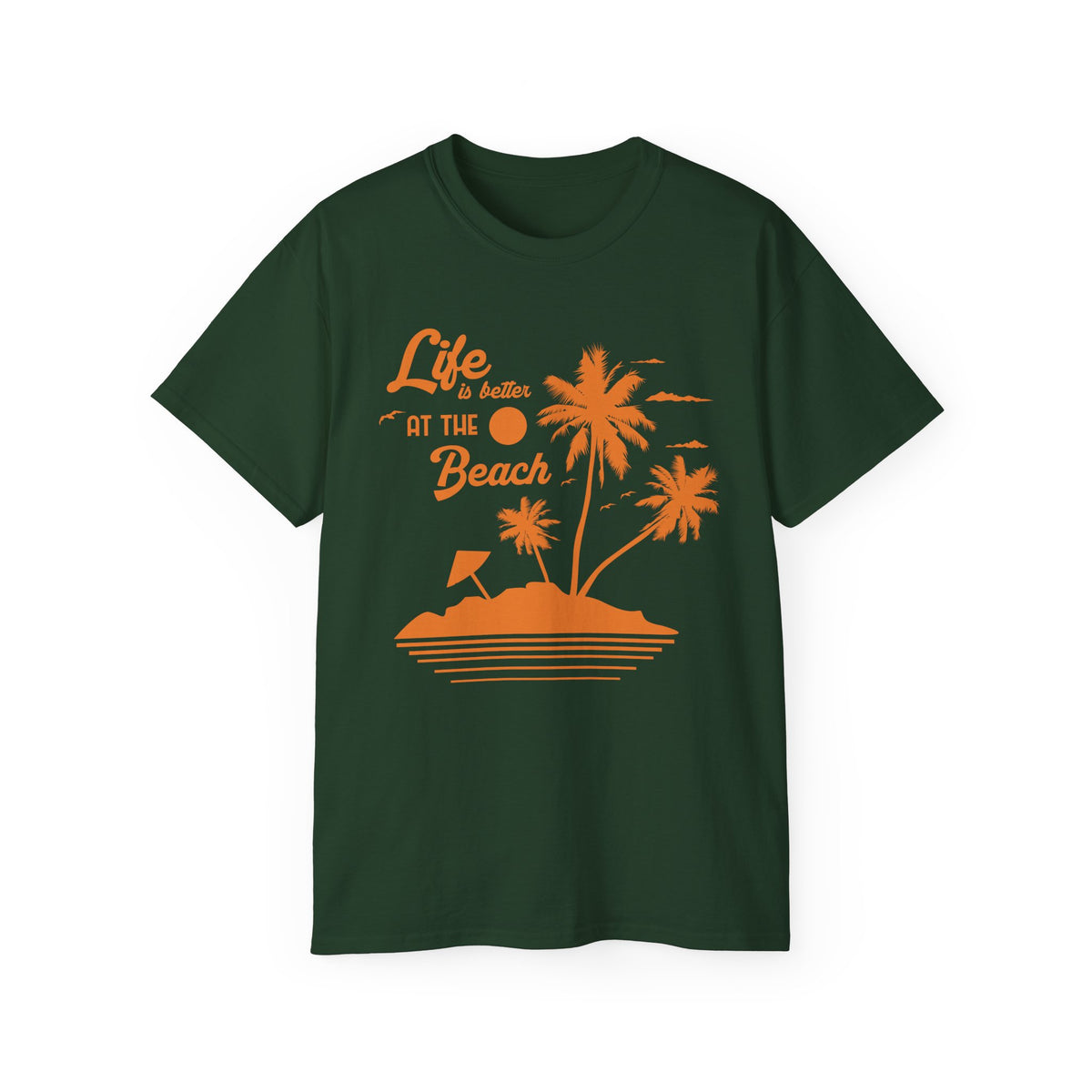 Life is Better at the Beach T-Shirt | Palm Tree Island Graphic Tee