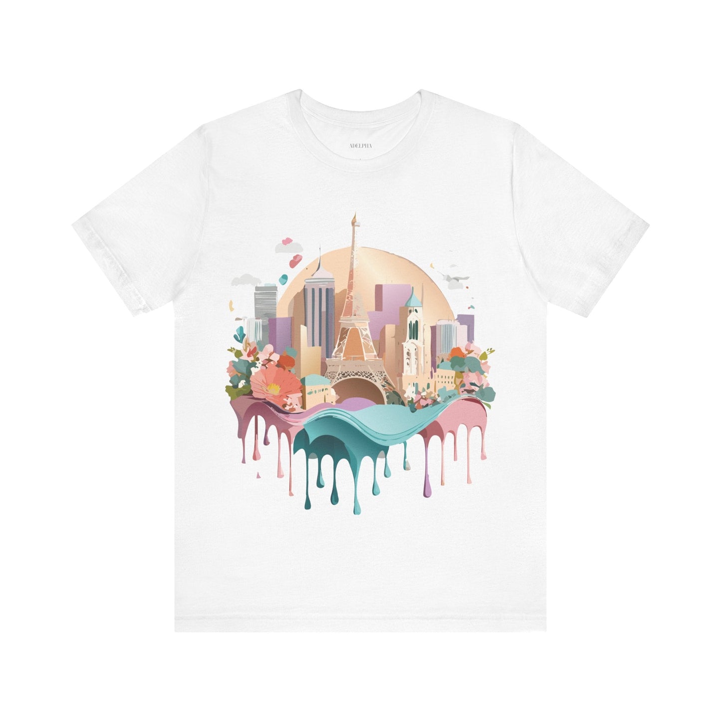 Tourist Shirt With Paris Graphic Tee Unisex Jersey Short Sleeve Art Design Adelpha Vintage Inspired