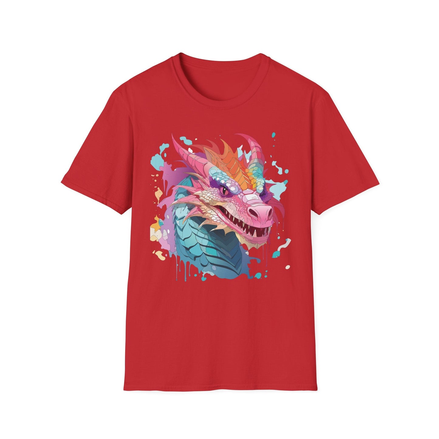 Dragon Graphic Tee Unisex Gildan Softstyle Cotton Shirt With Animal Art Design 64000