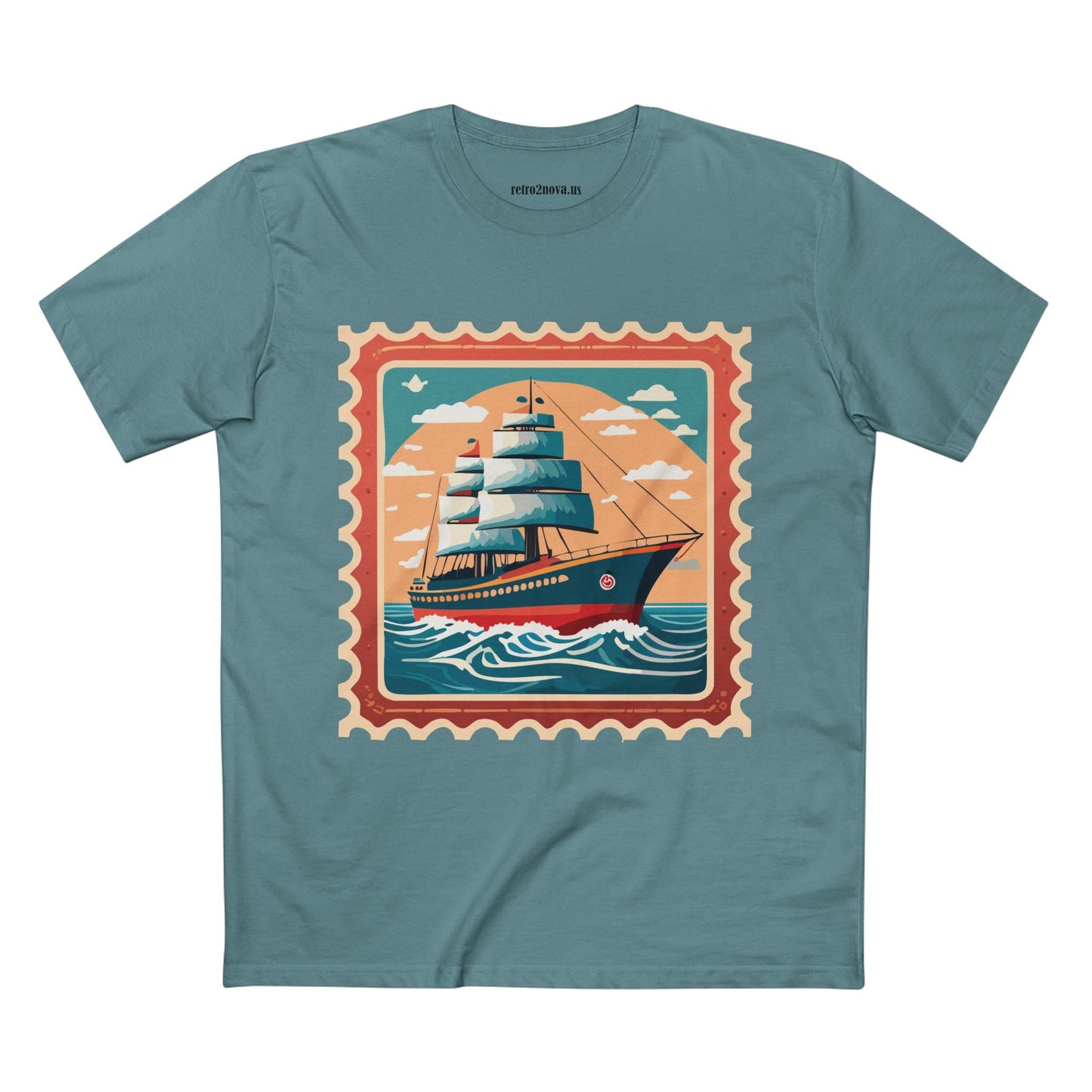 Postage Stamp Shirt Unisex Premium Cotton Tee With Original Art Design Retro2Nova
