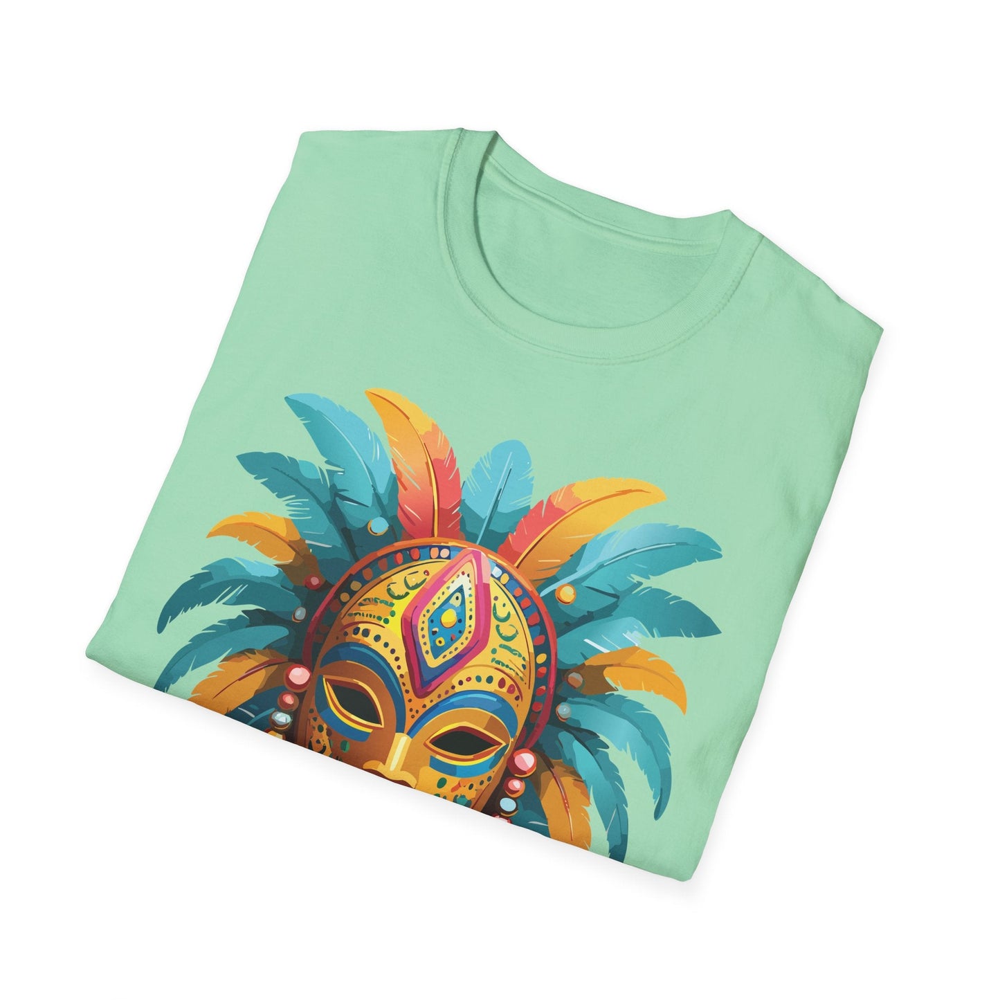 Unisex Mask Tee Shirt Masquerade Design Softstyle Gildan 64000 Comfortable Cotton Tee