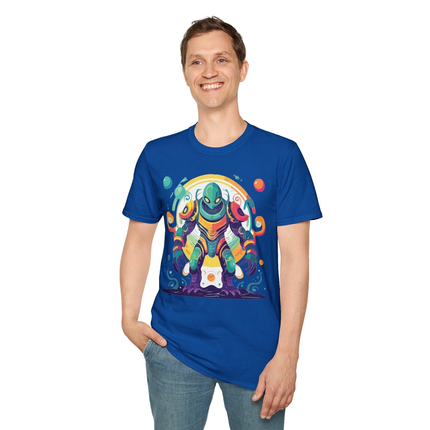 Alien Graphic Unisex Cotton Softstyle UFO Artwork Tee 11