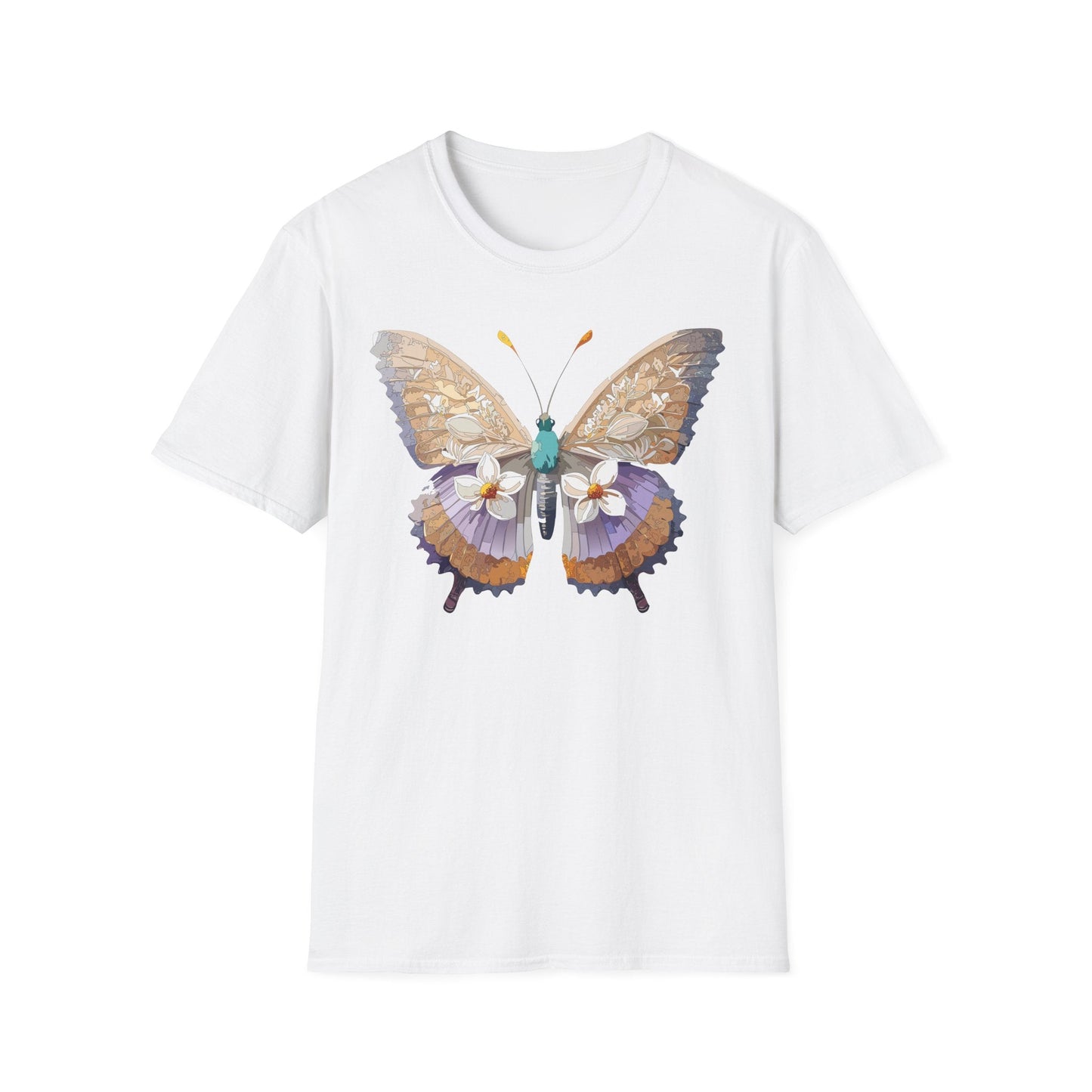Butterfly Shirt Unisex T Shirt With Monarch Design Softstyle Gildan 64000 100 Percent Cotton Tee
