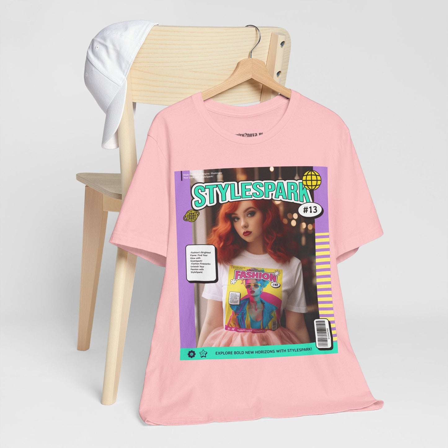 Magazine Cover Shirt Unisex Short Sleeve Tee Bold Vibrant Print Wearable Art