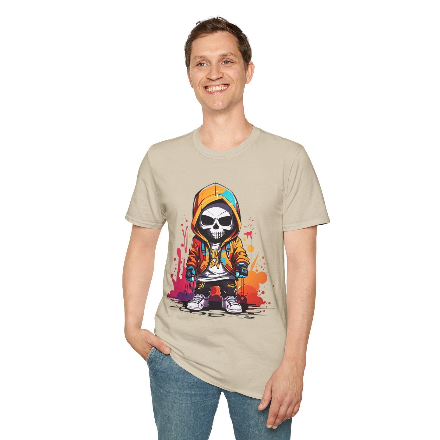 Skull Shirt Unisex Skeleton Graphic Tee Gildan Softstyle 64000 100 Percent Cotton